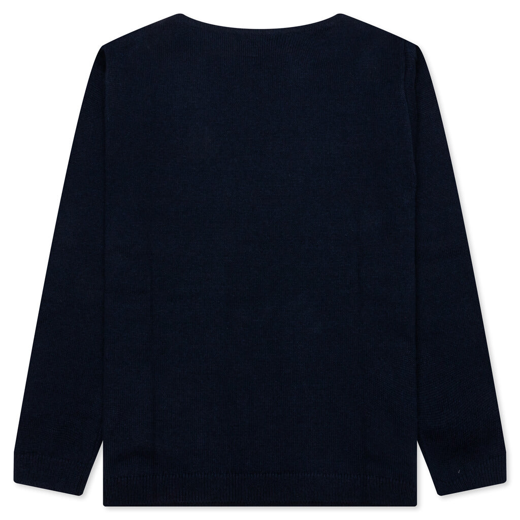 Heart Knit Sweater - Navy