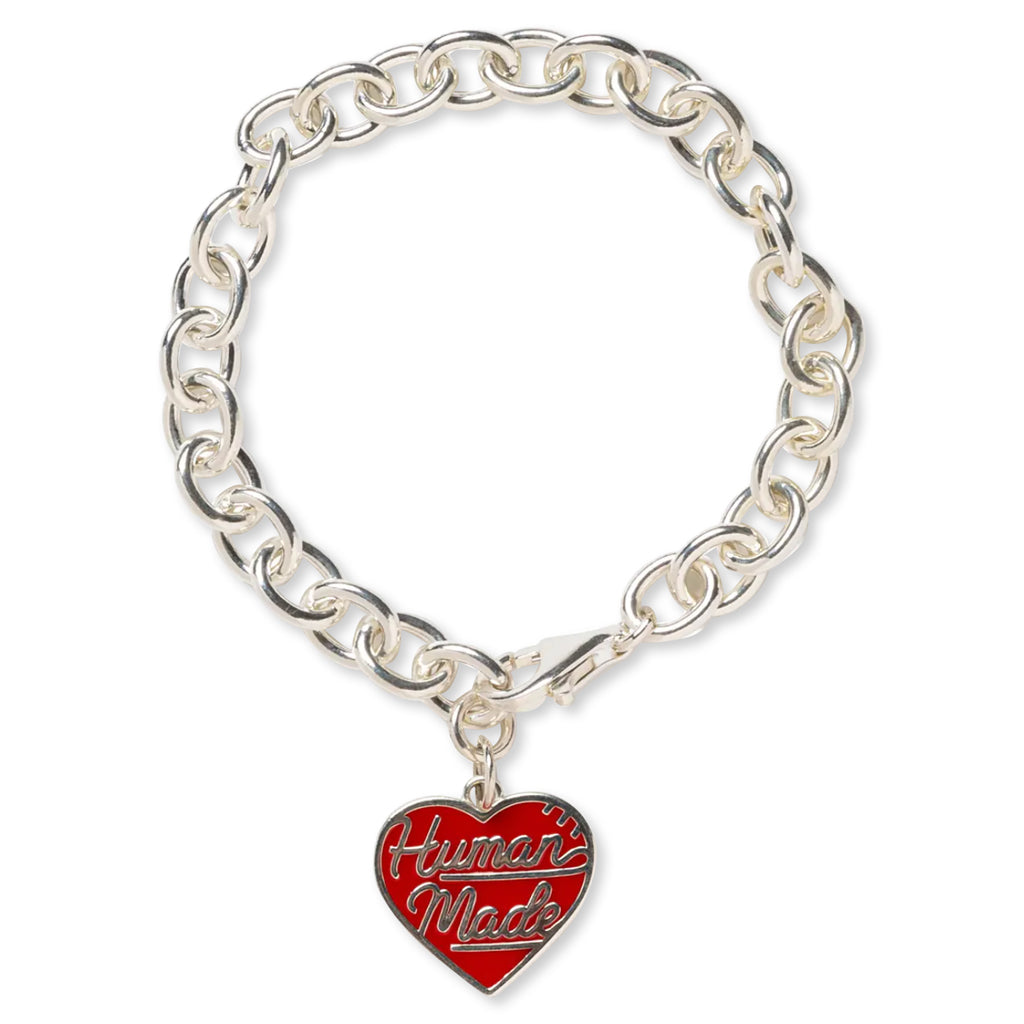 Heart Silver Bracelet - Red