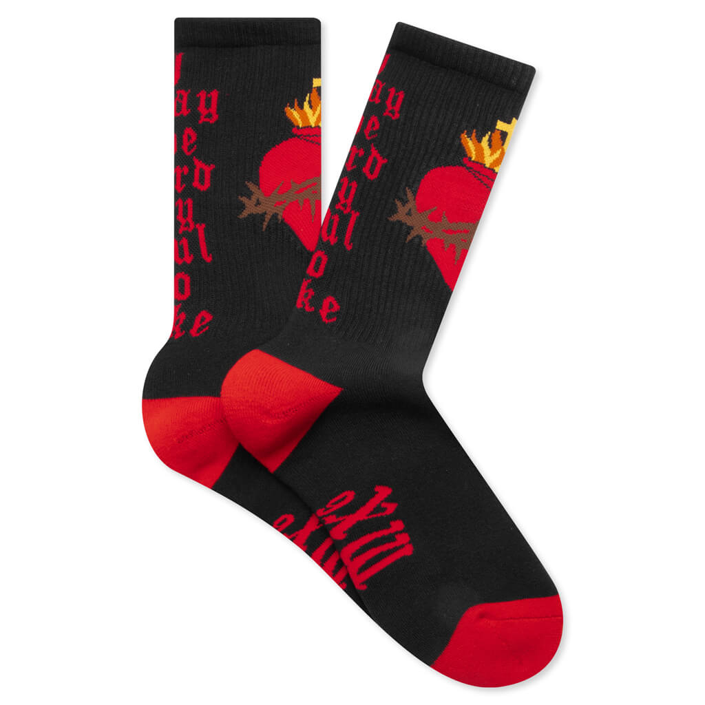 Heart Socks - Black, , large image number null