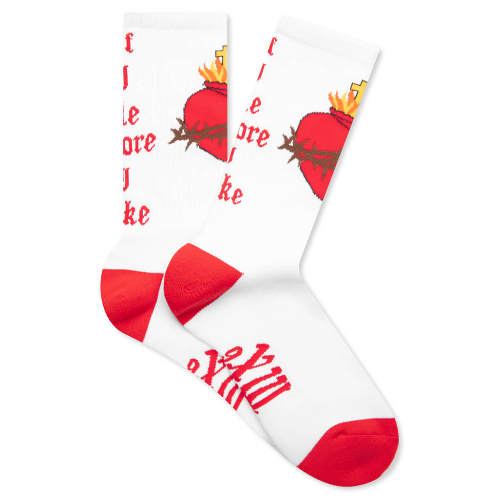 Heart Socks - White, , large image number null