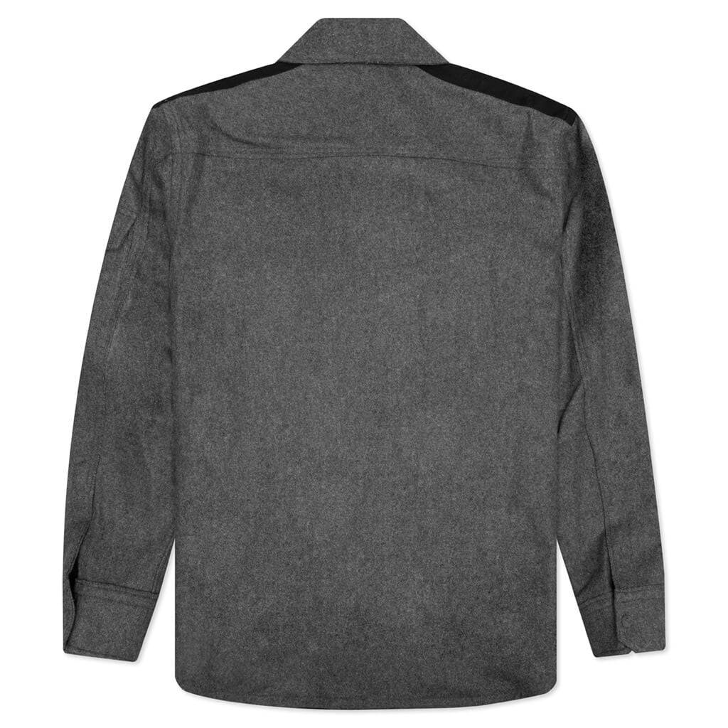 Wool Flannel Shirt - Grey Melange