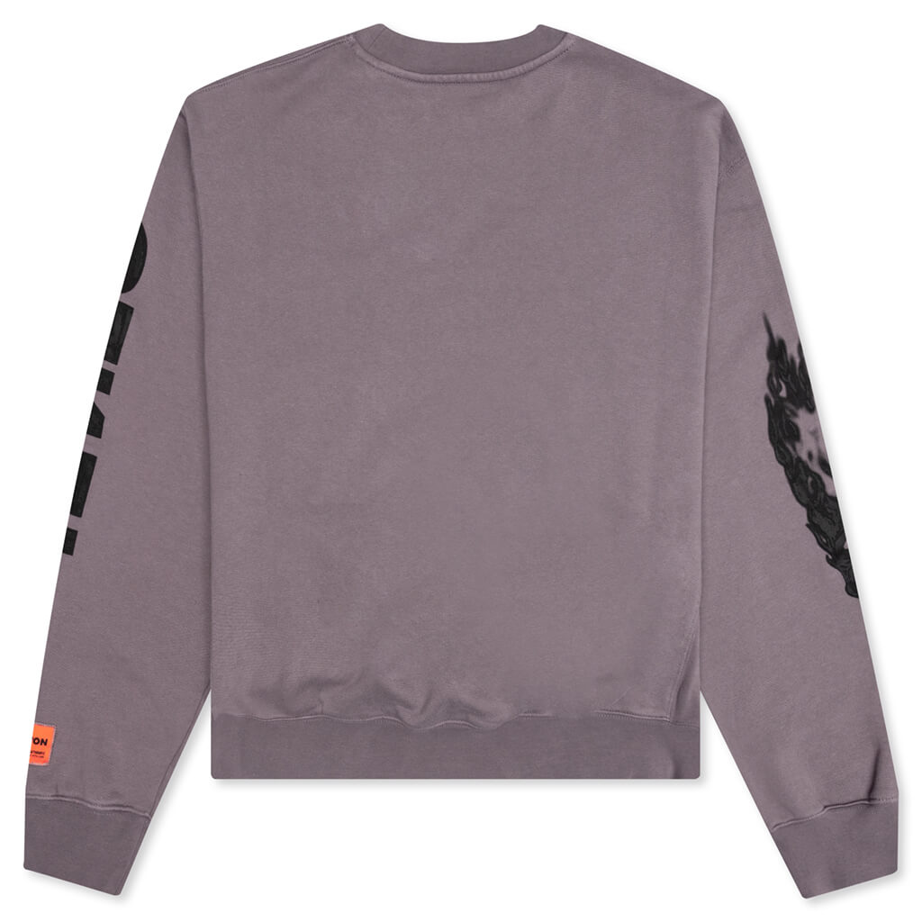 Flaming Skull Crewneck - Grey/Black