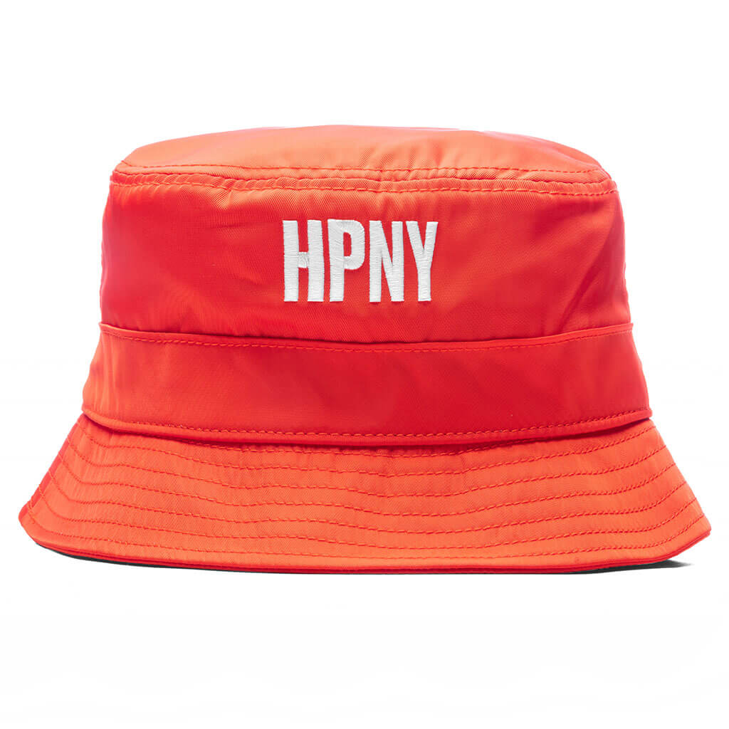 HPNY EMB Nylon Bucket Hat - Orange/White