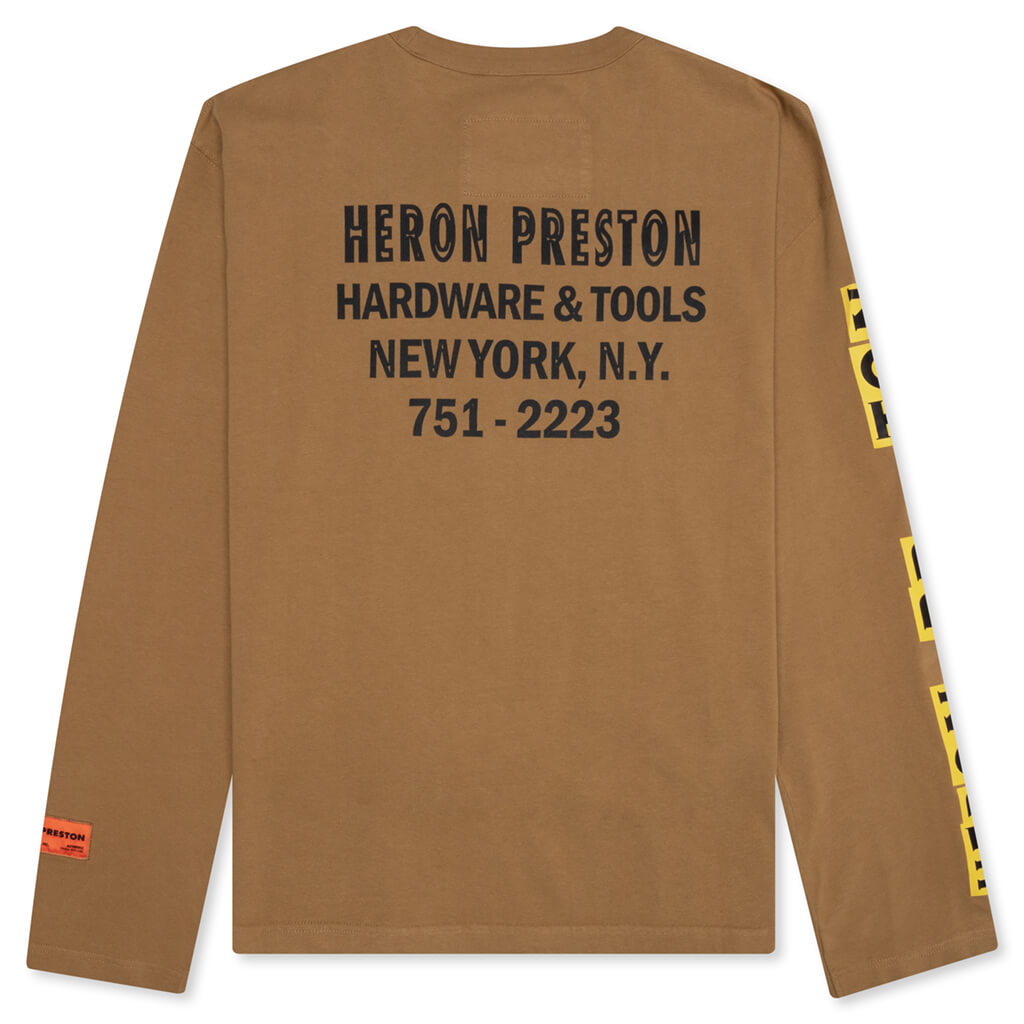 Hardware & Tools OS L/S Tee - Tobacco Brown/Yellow