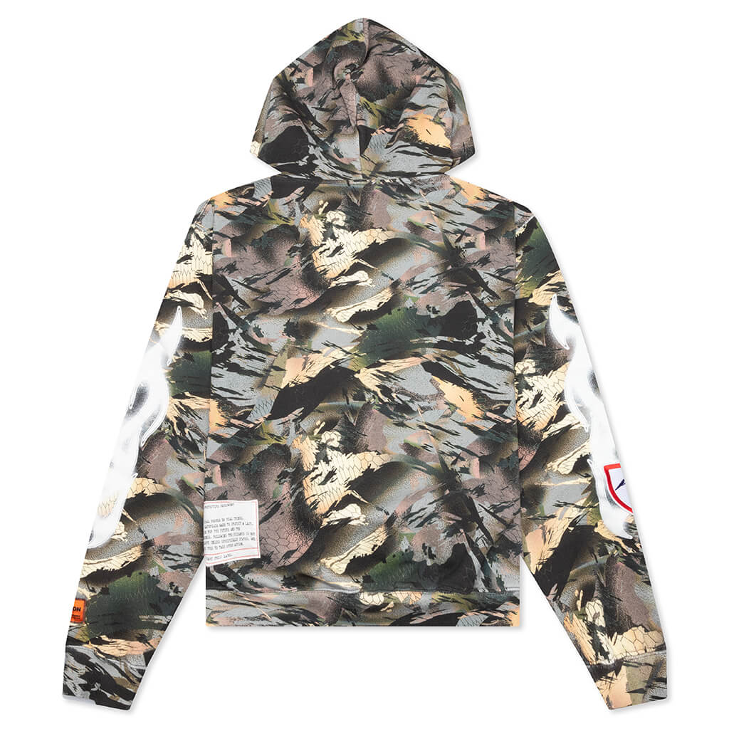 Hoodie Camo Flaming Sleeve - Camouflage Green