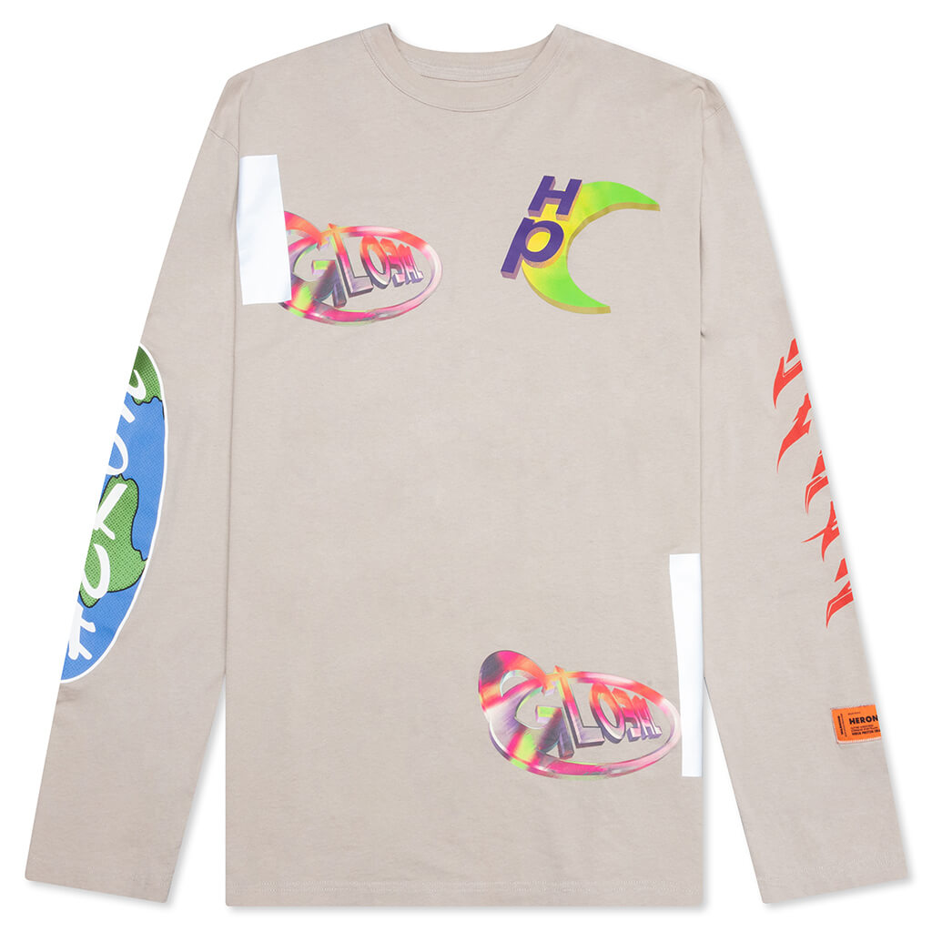 L/S Tee OS Global Collage - Grey/Blue