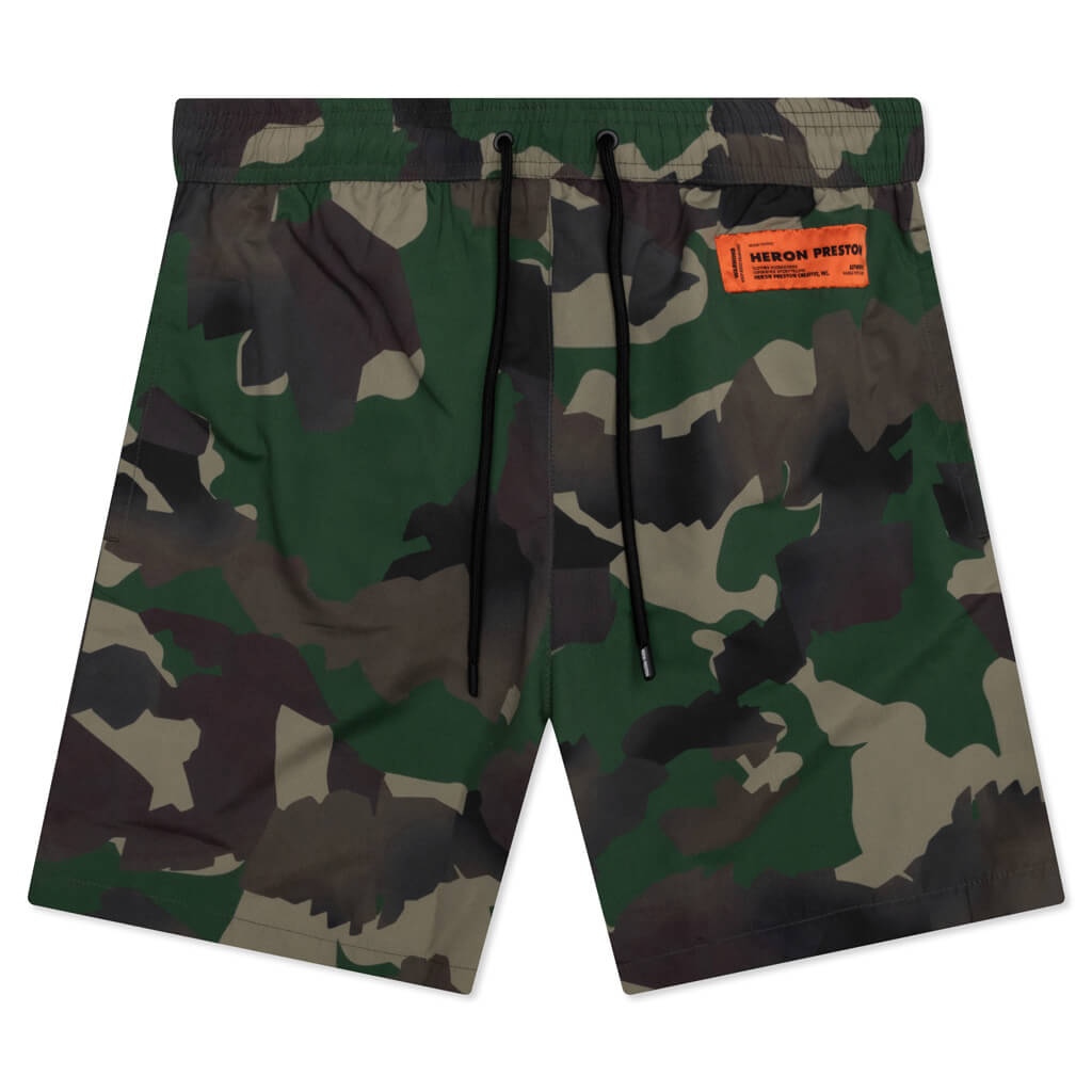 Nylon Swim Shorts - Military Green/No Color, , large image number null