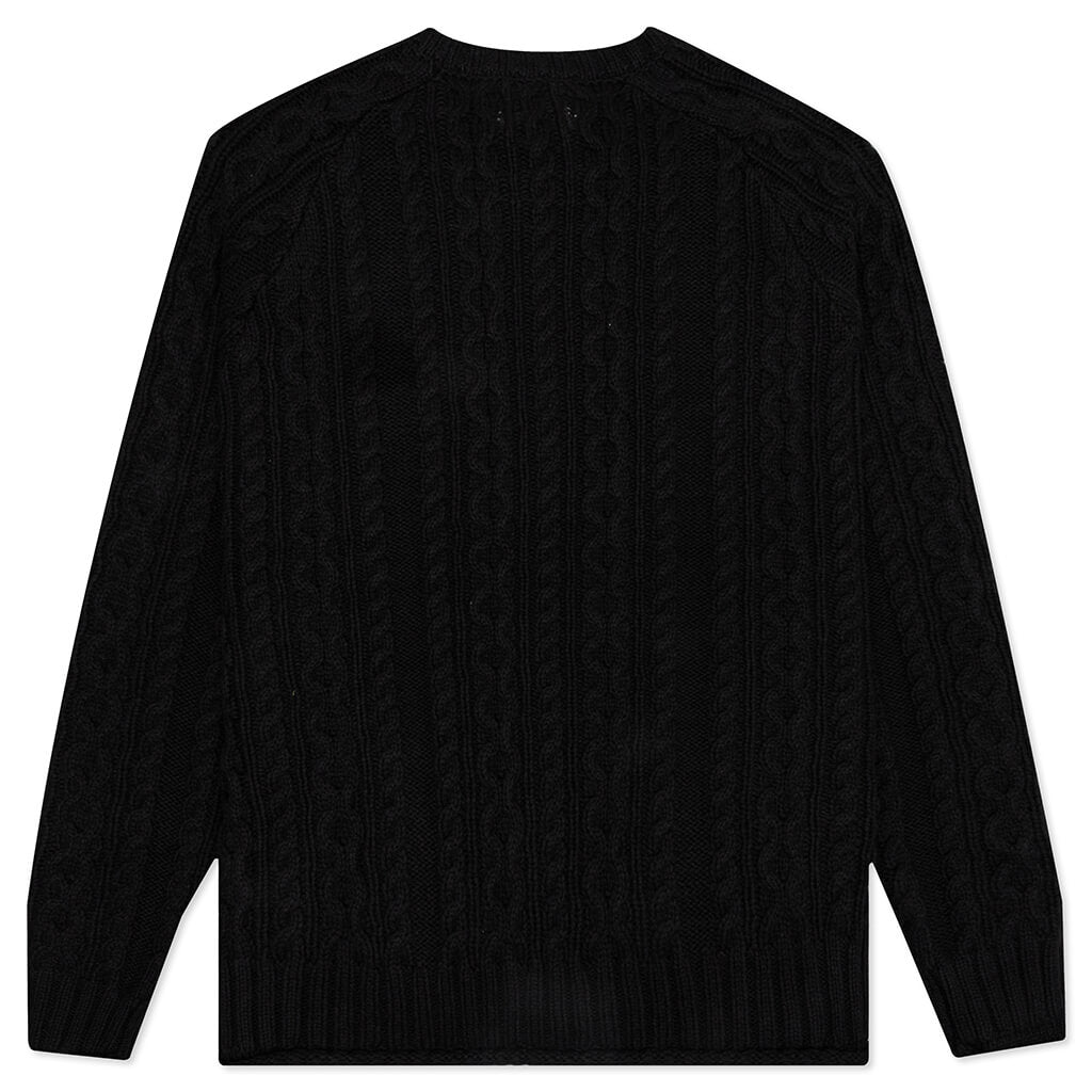 HTG Cable Knit Jumper Sweater - Black, , large image number null