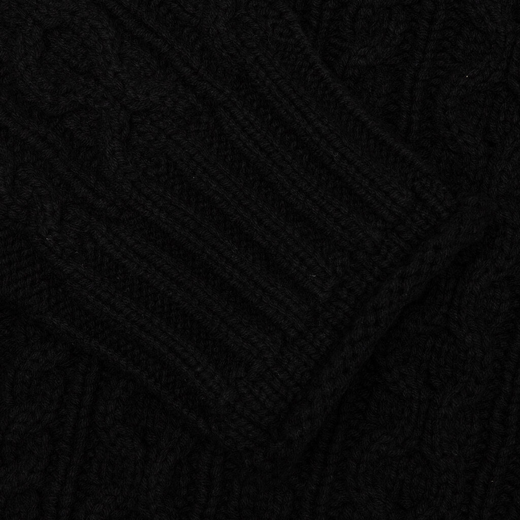 HTG Cable Knit Jumper Sweater - Black, , large image number null