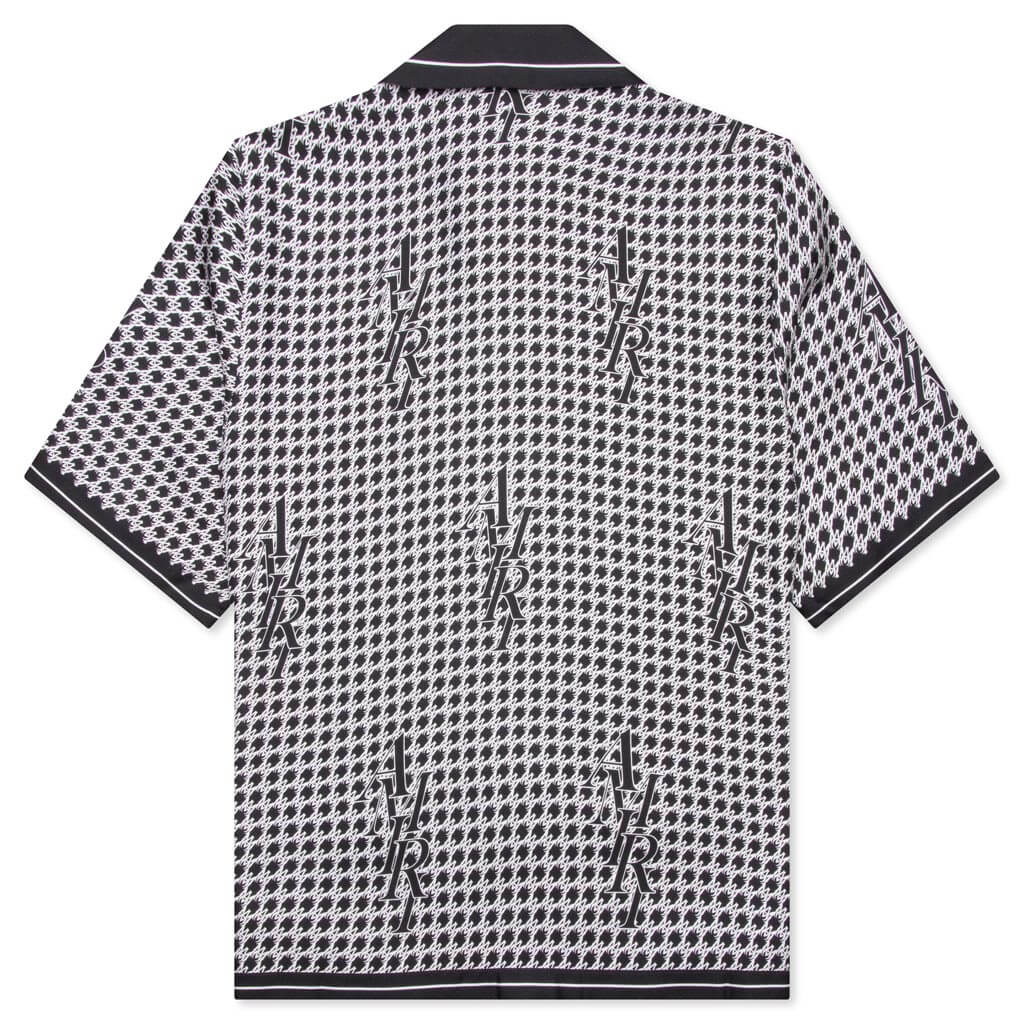 Houndstooth Bowling Shirt - Black, , large image number null
