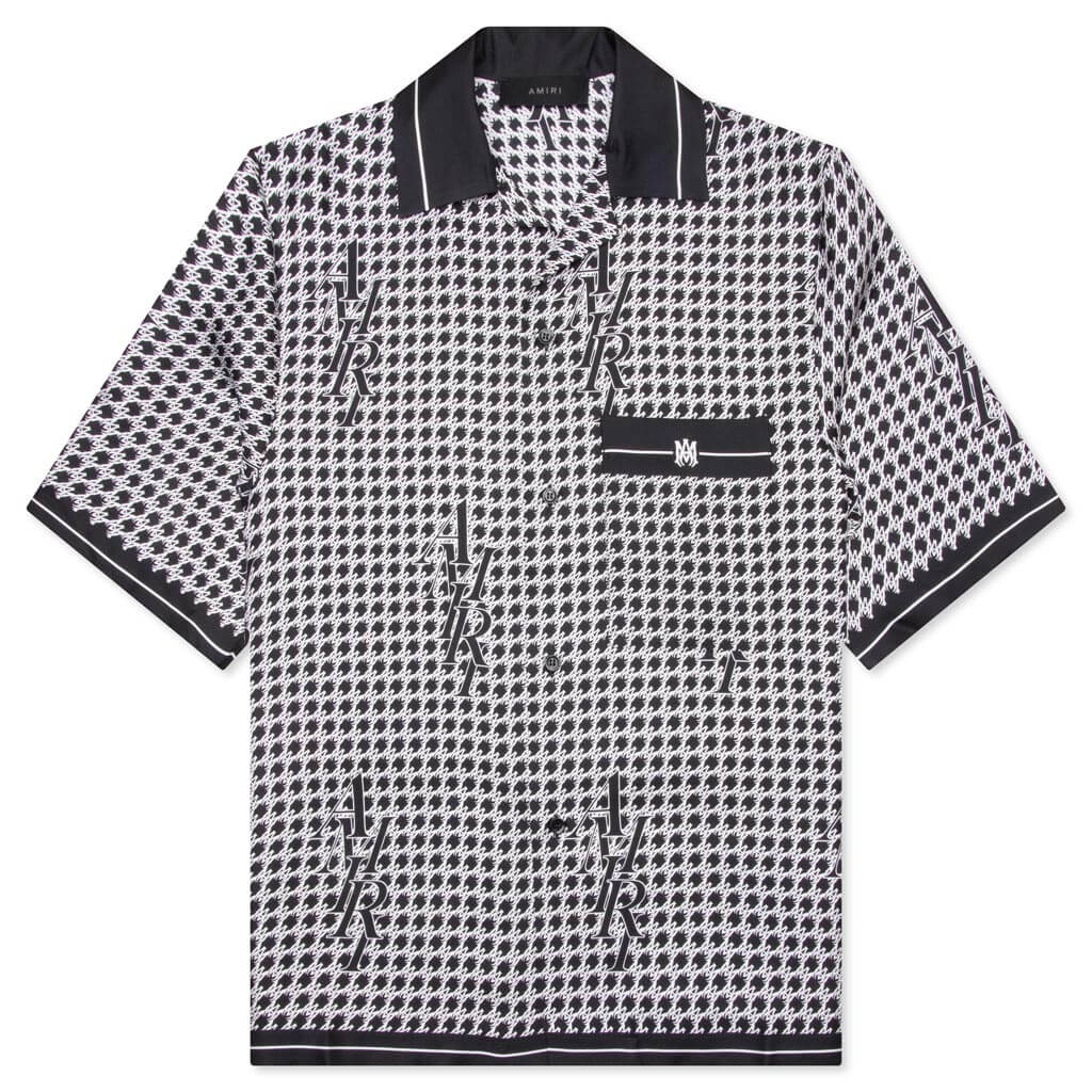 Houndstooth Bowling Shirt - Black, , large image number null