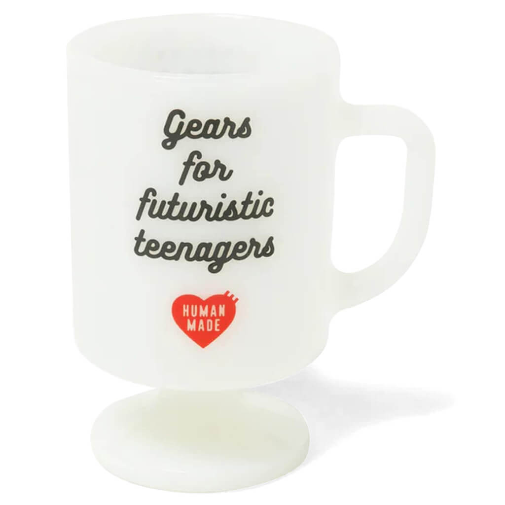 Glass Pedestal Mug - White