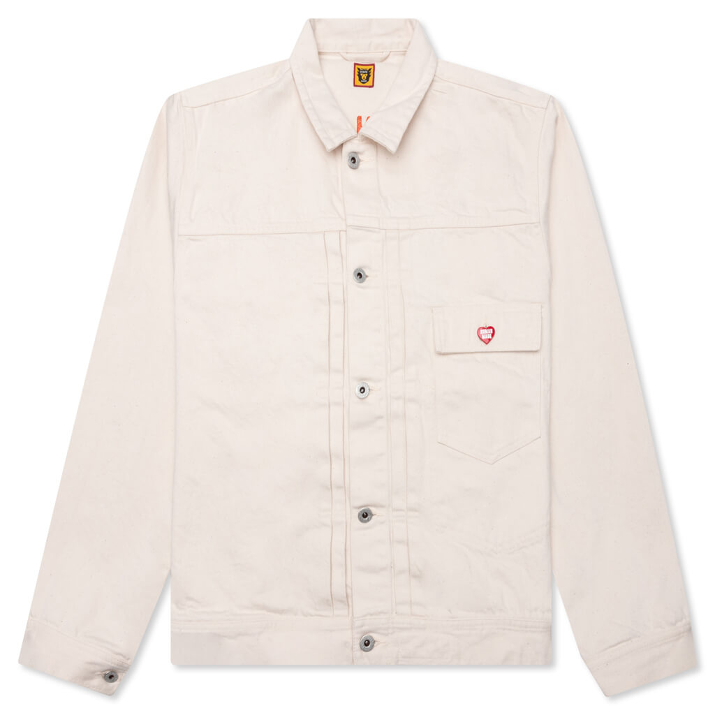 Natural Denim Work Jacket - White