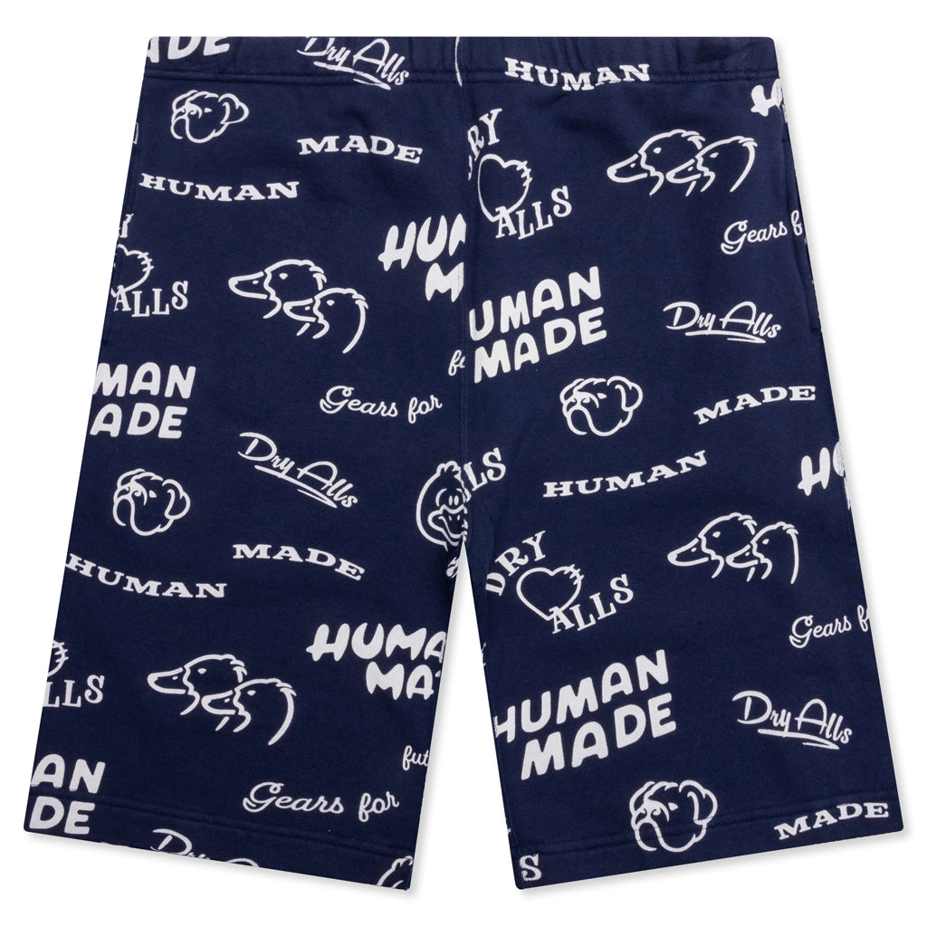 Printed Sweat Shorts - Navy, , large image number null