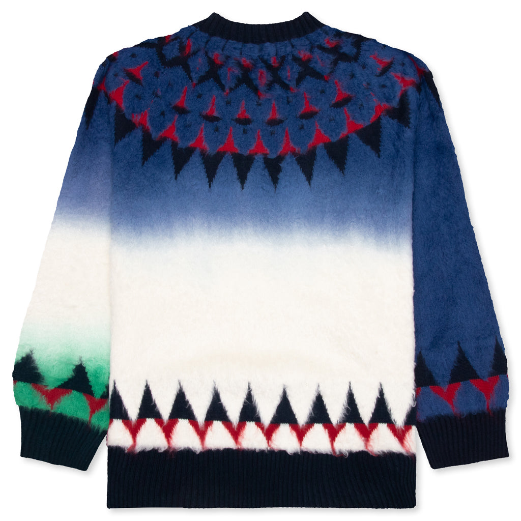 Jacquard Knit Pullover - Navy