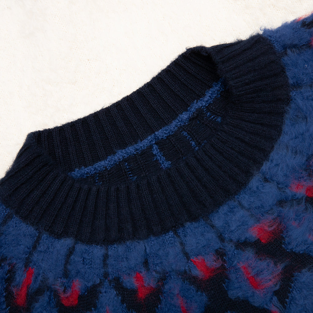 Jacquard Knit Pullover - Navy, , large image number null