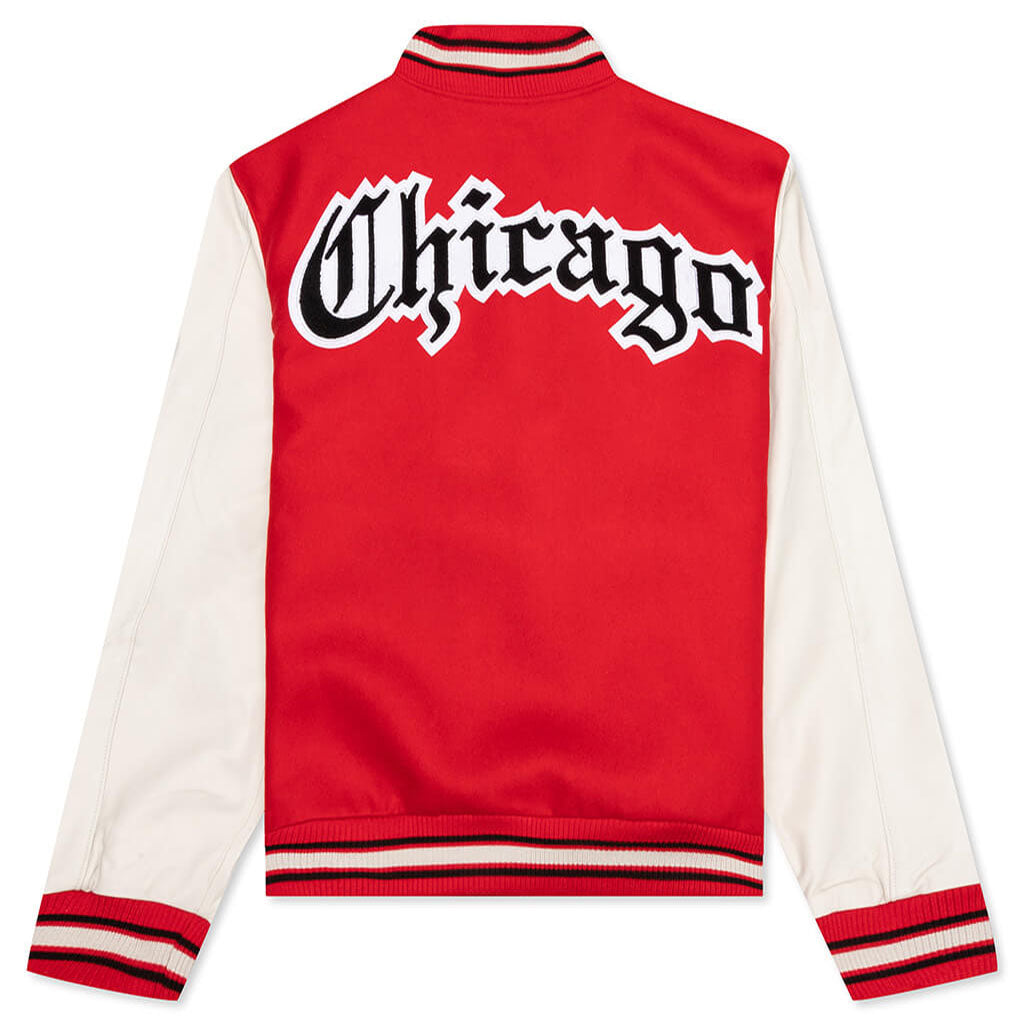 Wool & Leather Varsity Jacket - Bulls