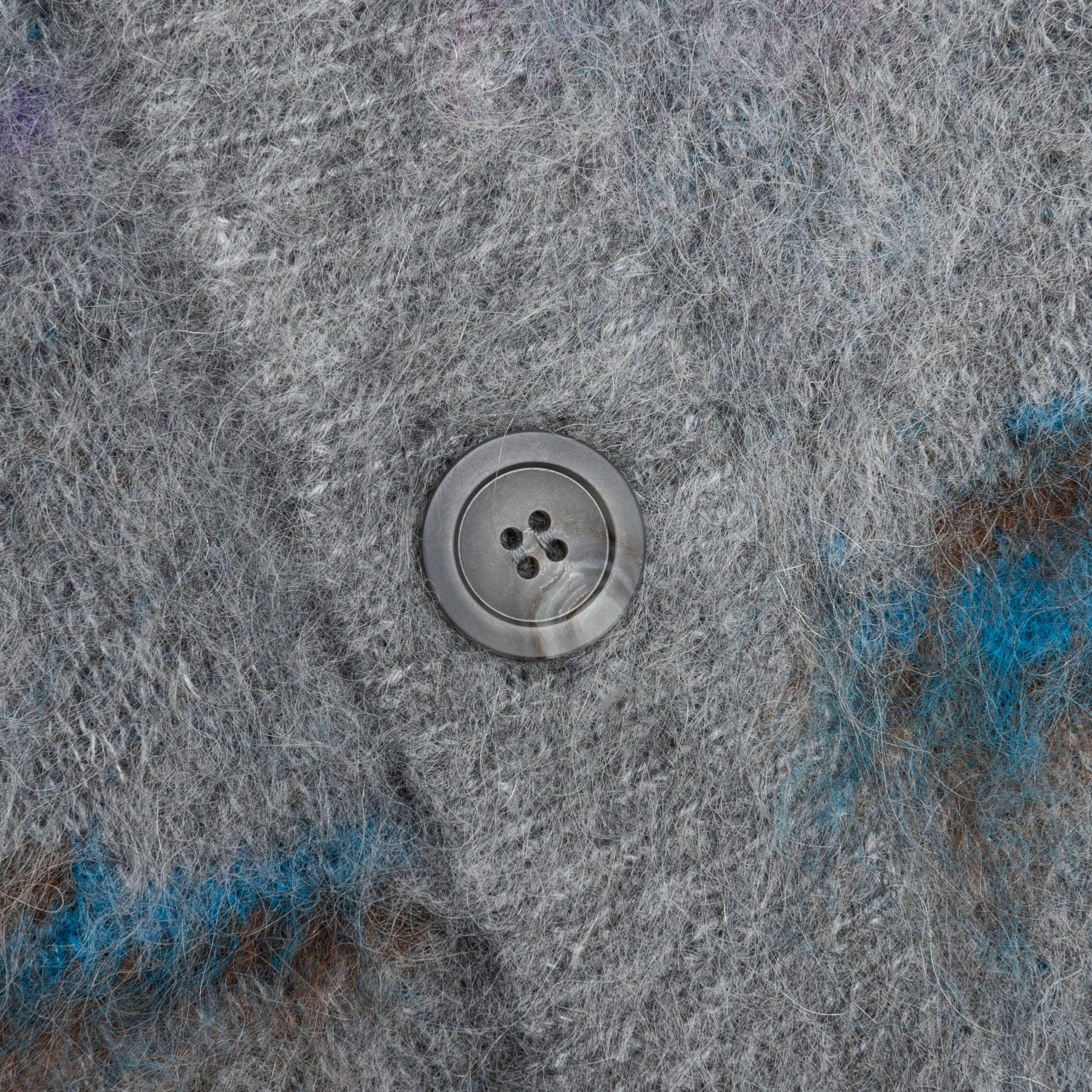 Mohair Jacquard Cardigan - Grey/Purple, , large image number null