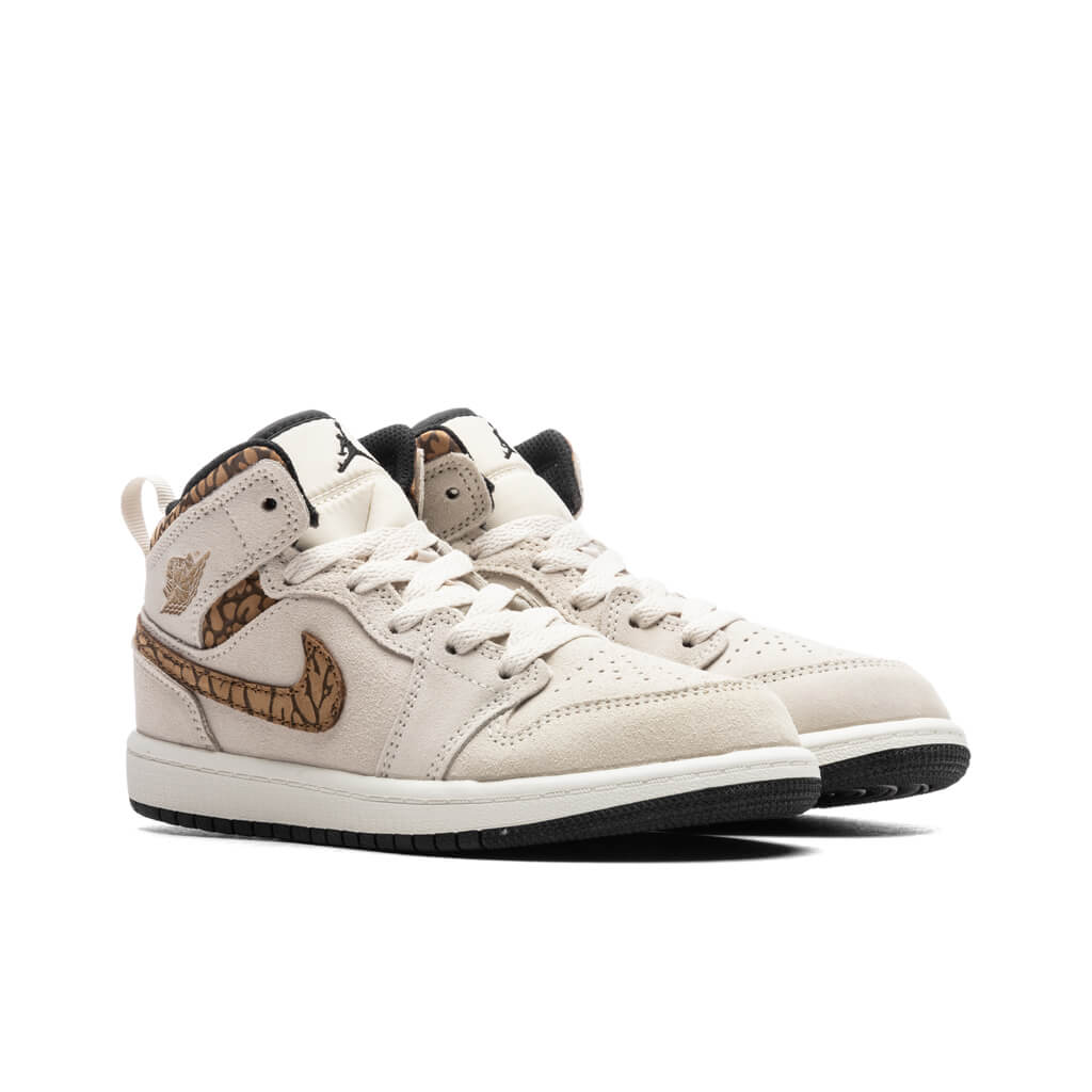 Jordan 1 Mid SE (PS) - Light Orewood Brown/Metallic Gold/White