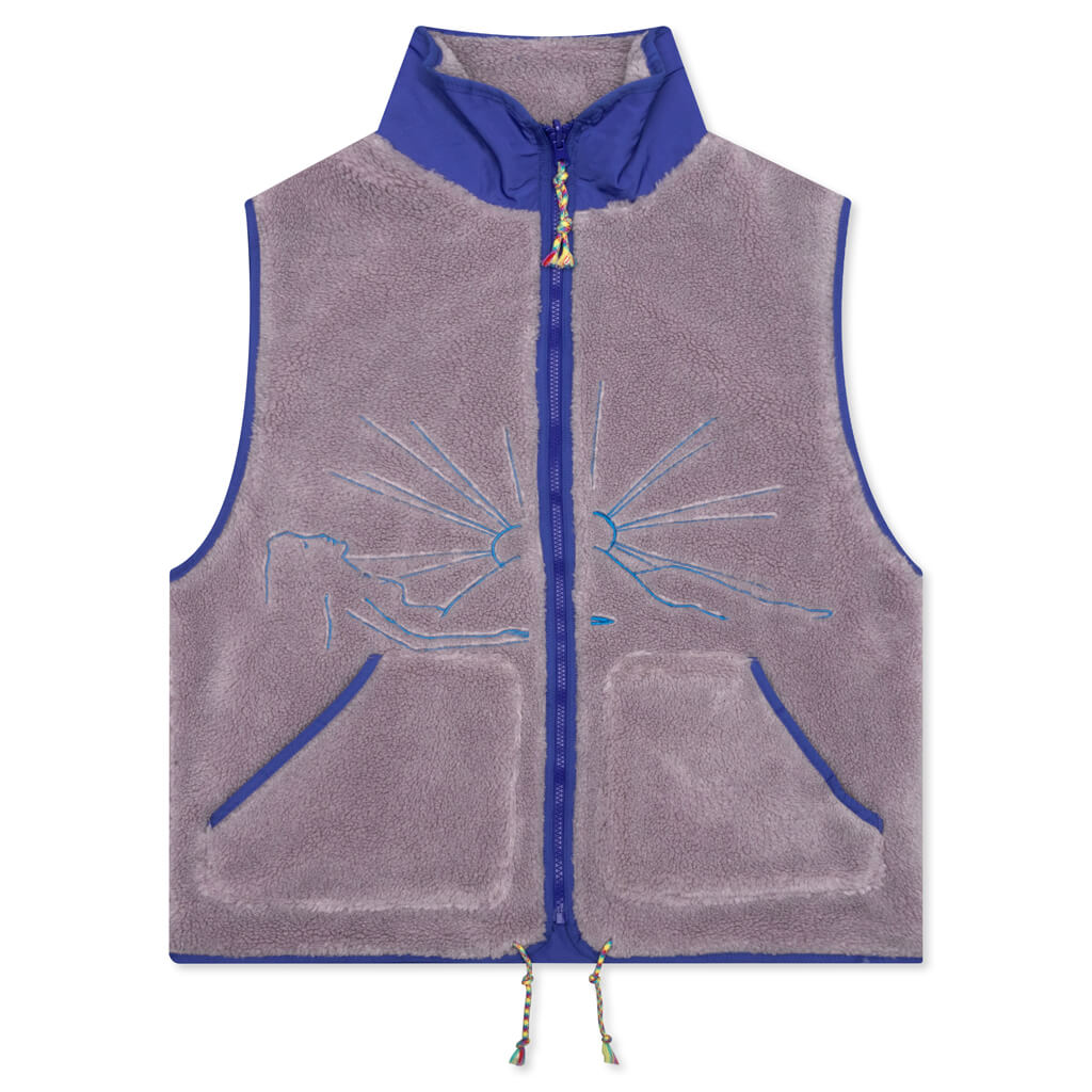 Fuzzy Vest - Brown/Blue, , large image number null