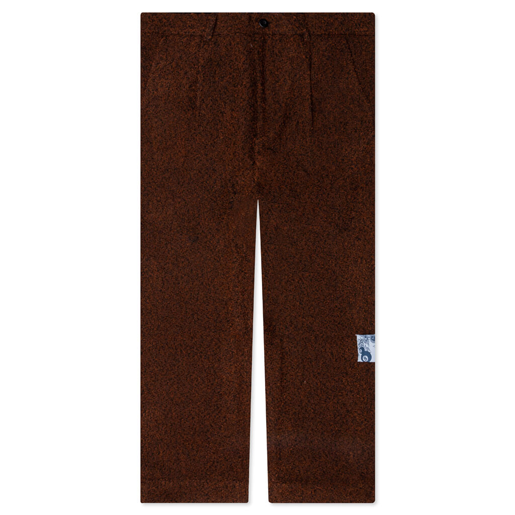 Static Pleated Pant - Brown Boucle