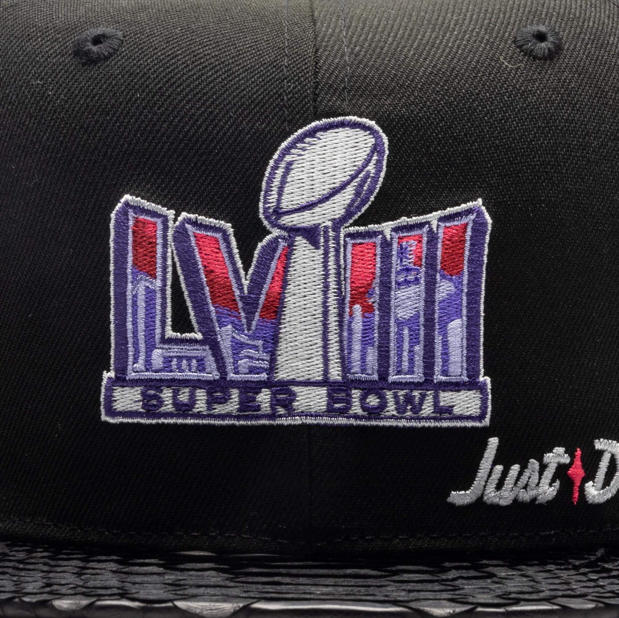 Just Don x Usher Super Bowl LVIII 9FIFTY Snapback Hat - Black/Black Python