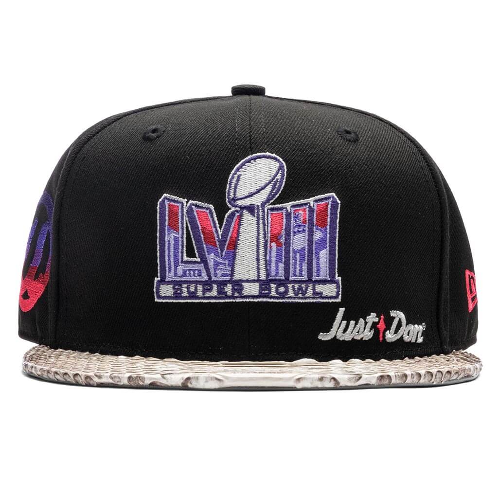 Just Don x Usher Super Bowl LVIII 9FIFTY Snapback Hat - Black/Natural Python