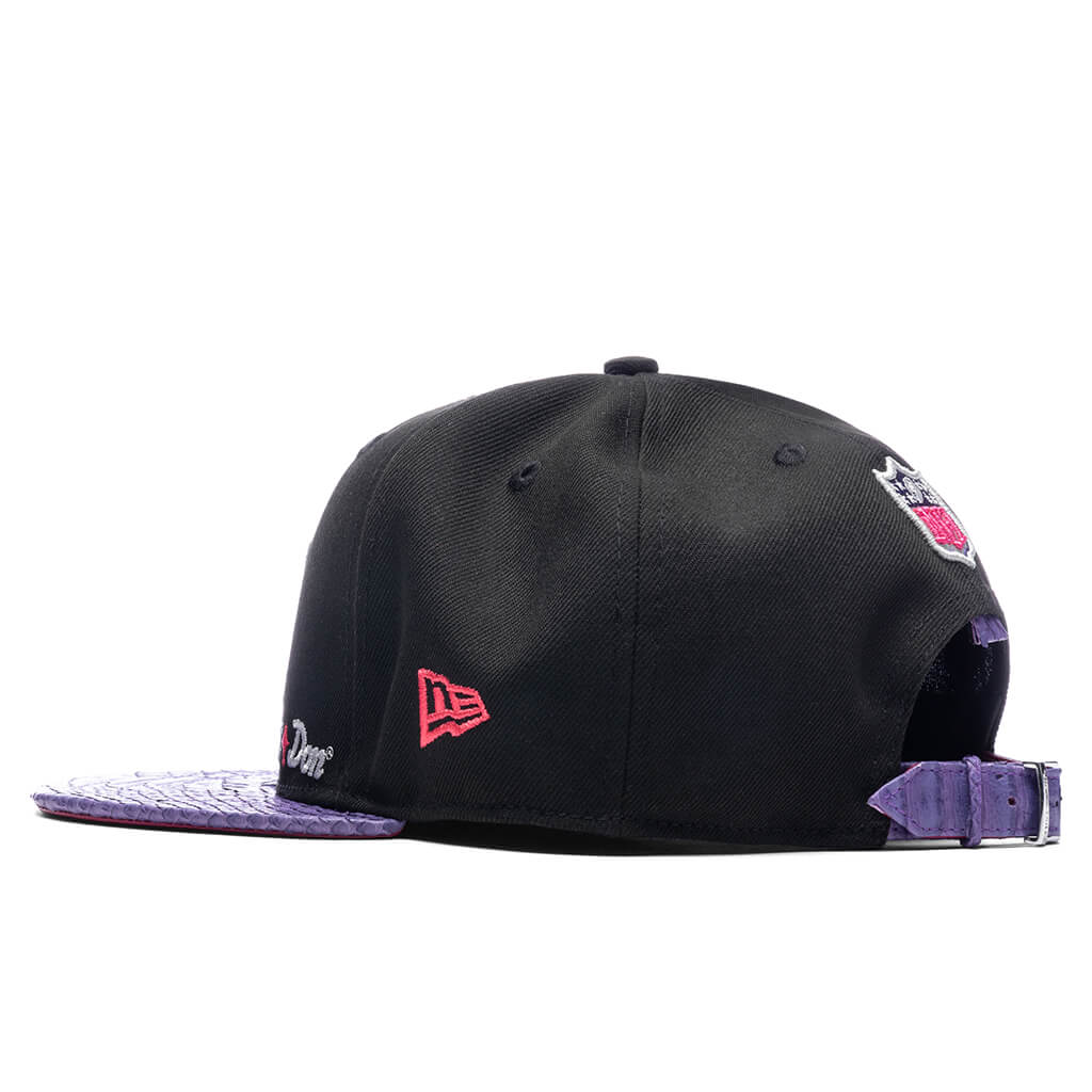 Just Don x Usher Super Bowl LVIII 9FIFTY Snapback Hat - Black/Purple Python, , large image number null