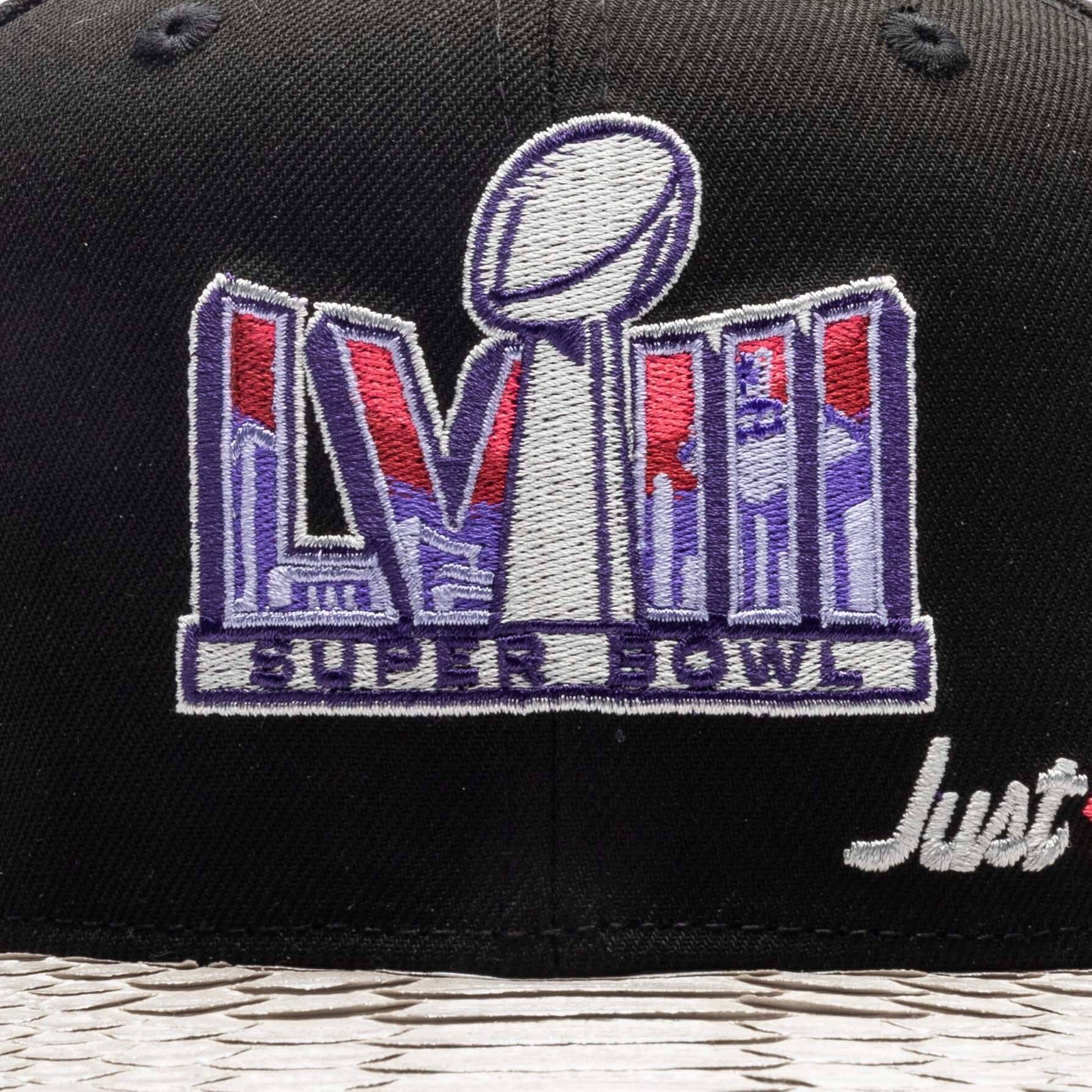 Just Don x Usher Super Bowl LVIII 9FIFTY Snapback Hat - Black/Silver Python, , large image number null