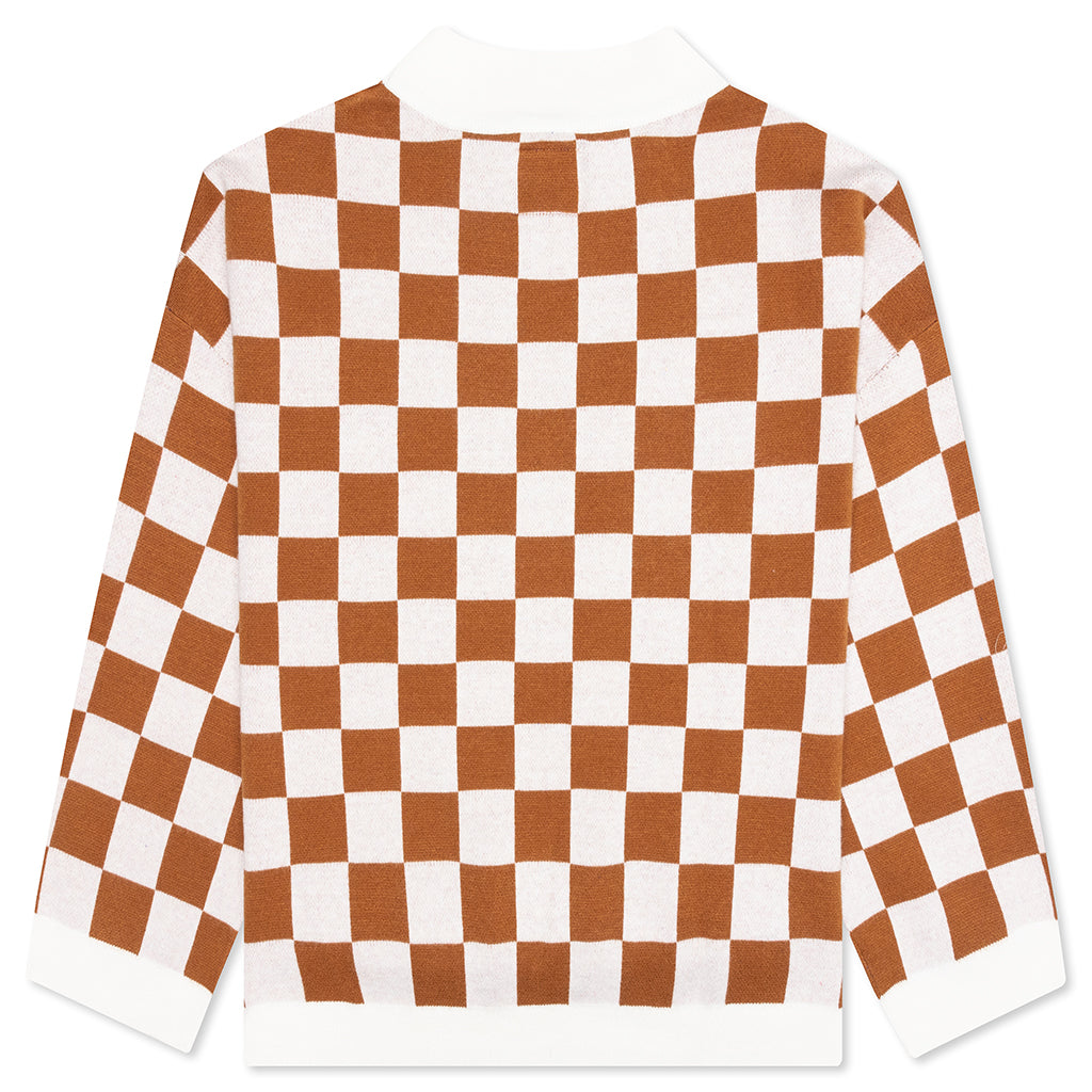 Checkered Sweater - Burnt Orange, , large image number null