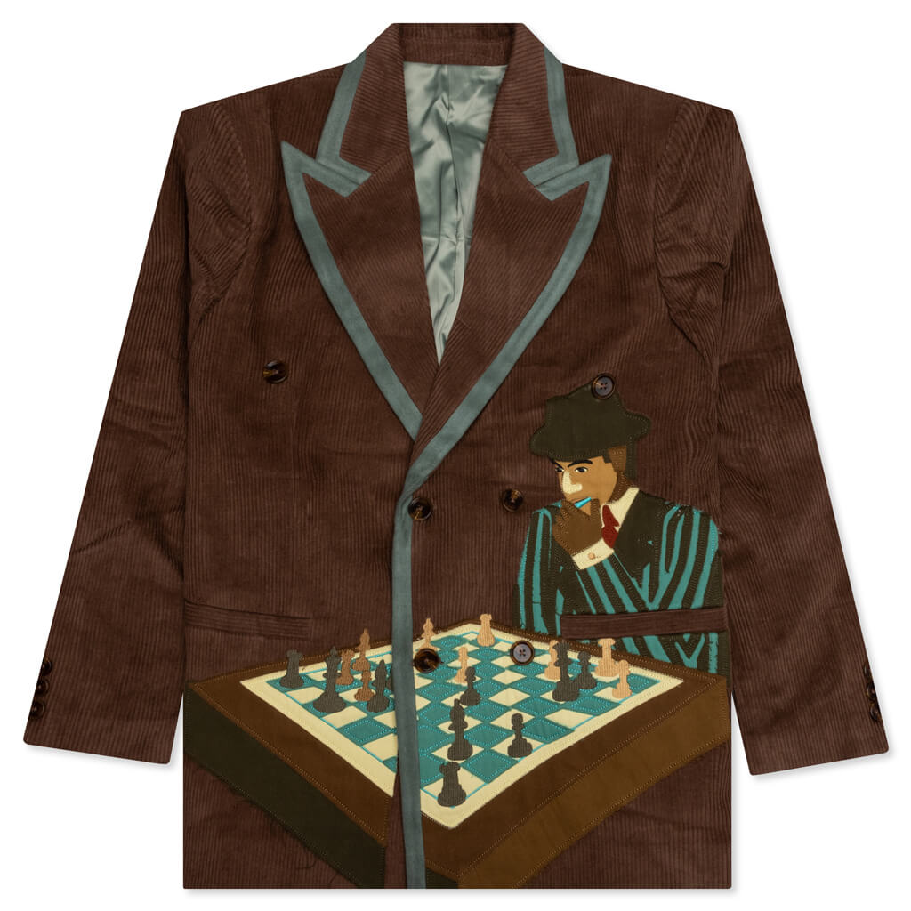 Chess not Checkers Cord Top - Brown