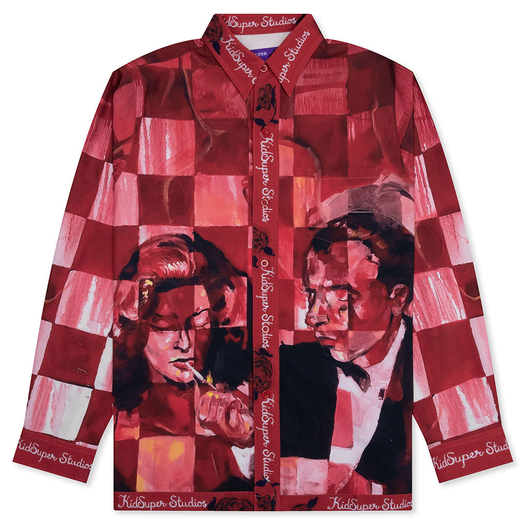 Strangers In the Night Button Up - Red