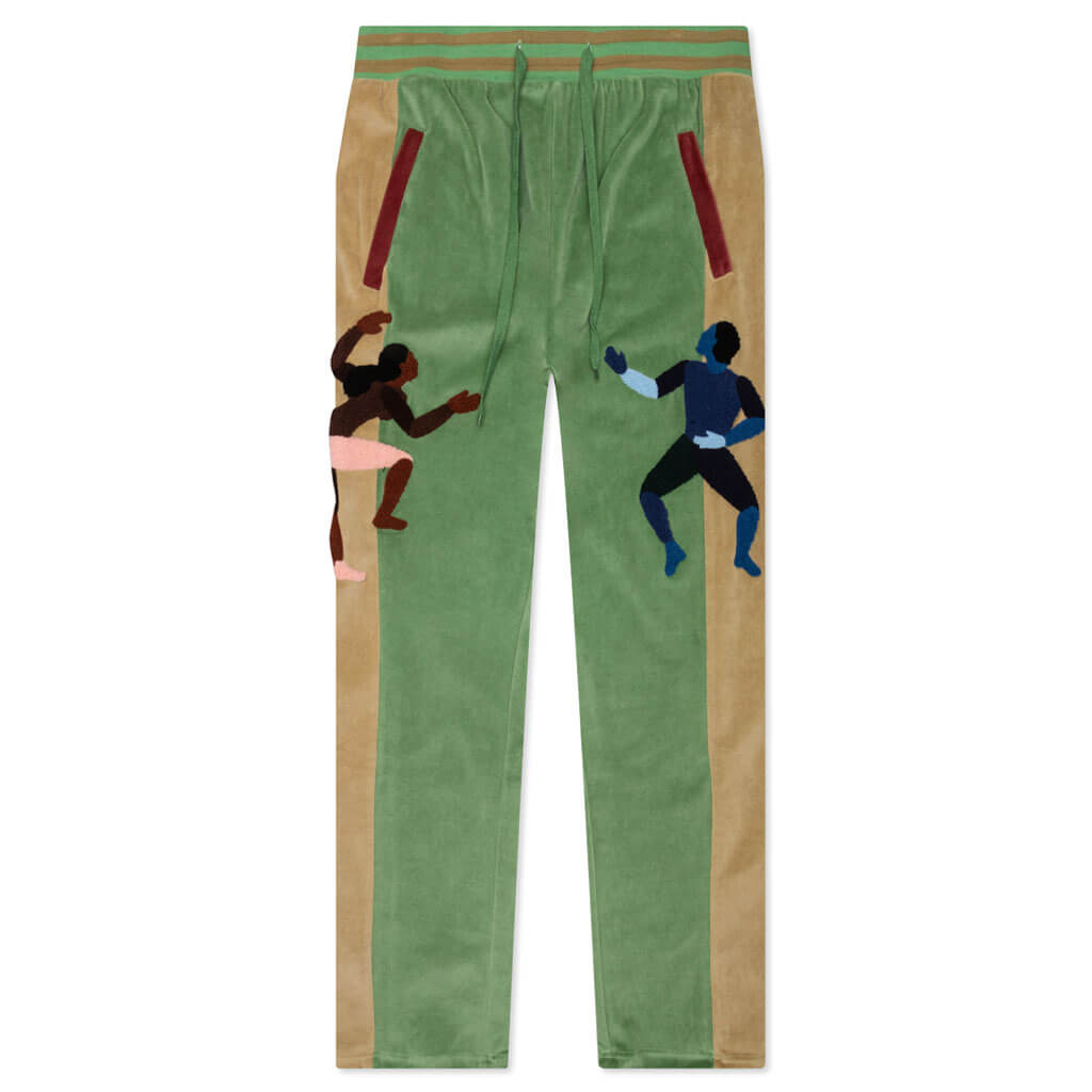 Dancer Velour Track Pants - Green