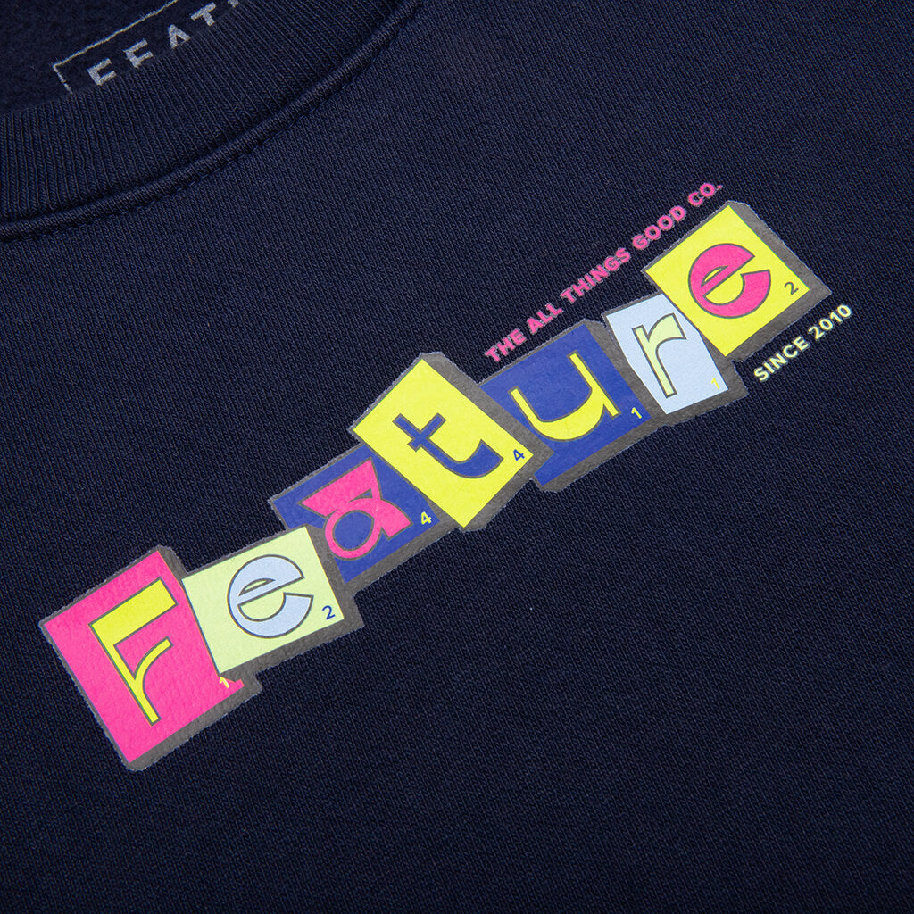 Kids Scrabble Crewneck - Navy, , large image number null