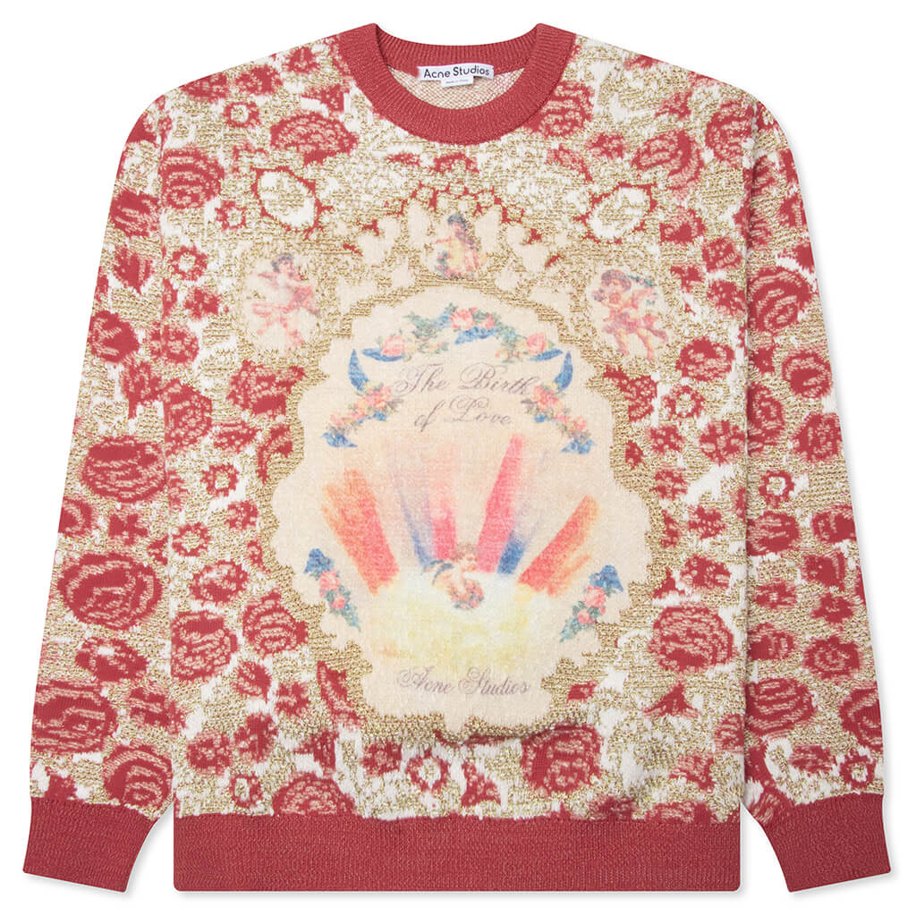 Jacquard Sweater - Blossom Pink/Gold, , large image number null