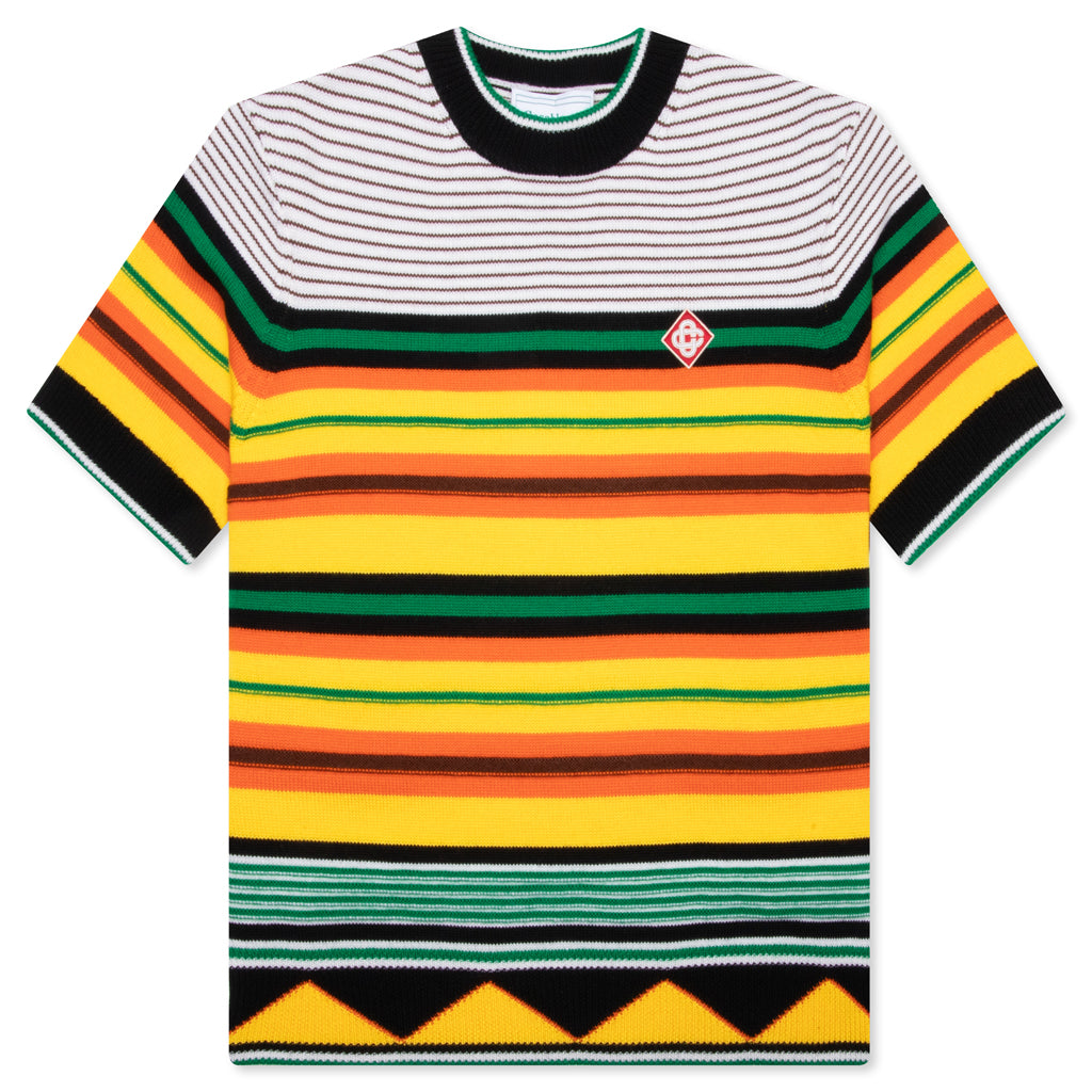 Knitted Wool Striped Tee - Multi Stripe, , large image number null