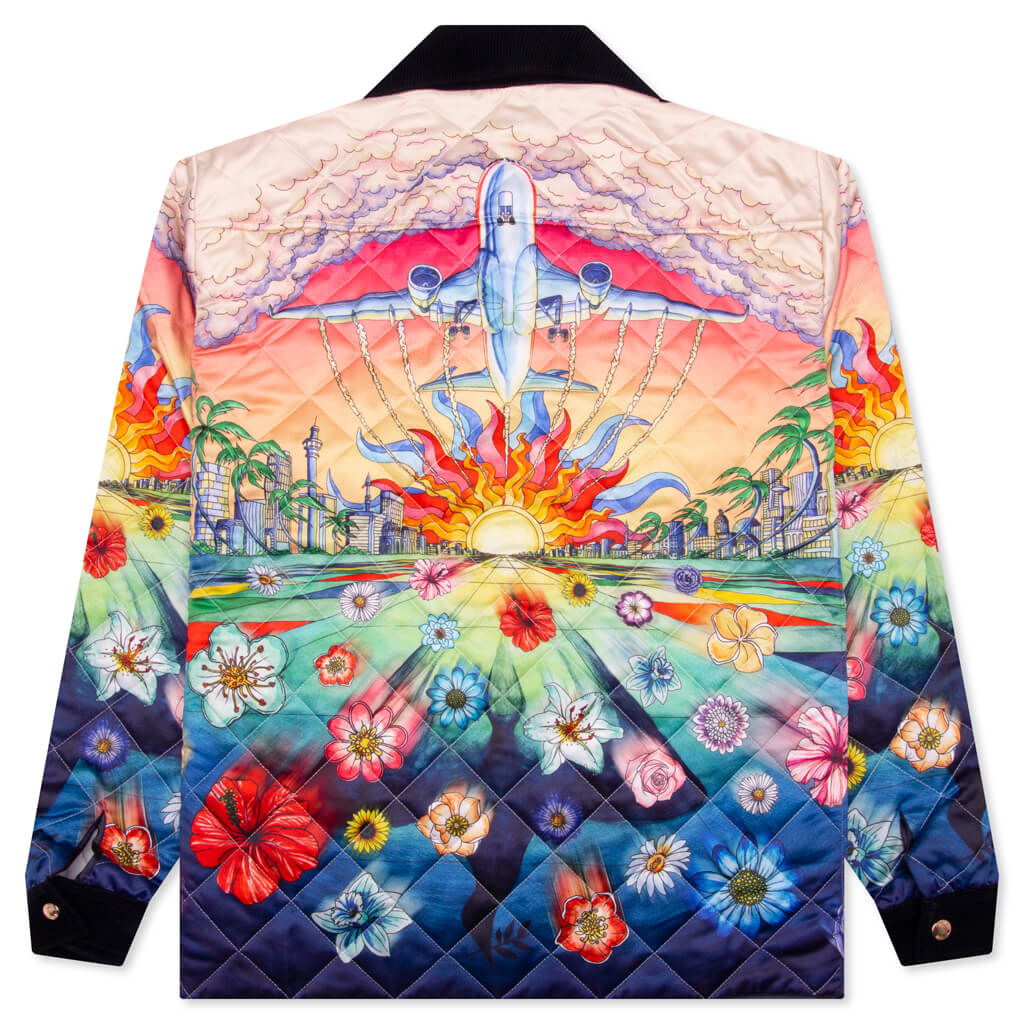 L'Envol Quilted Poly Satin L/S Shirt - Multi