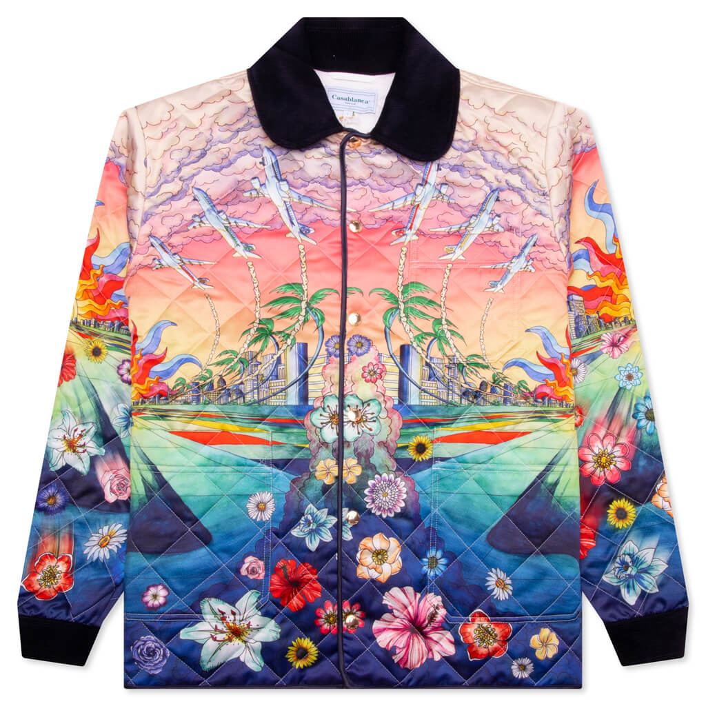 L'Envol Quilted Poly Satin L/S Shirt - Multi, , large image number null