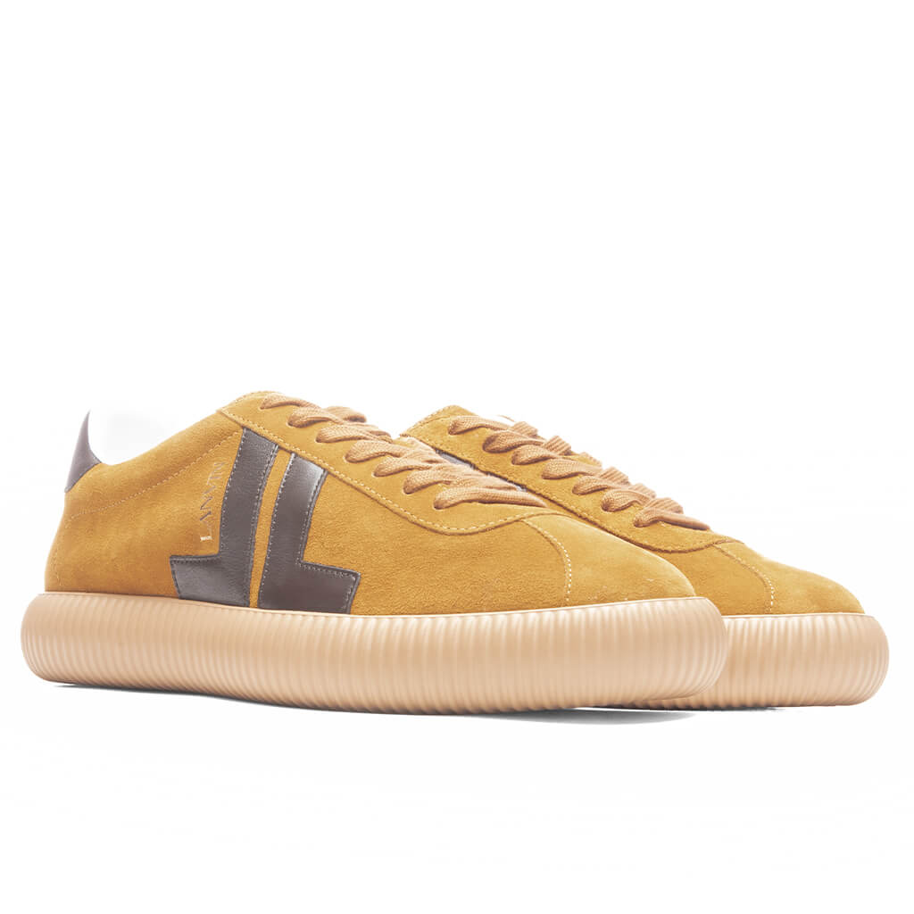 Glen Leather & Suede Low Top Sneaker  - Mustard