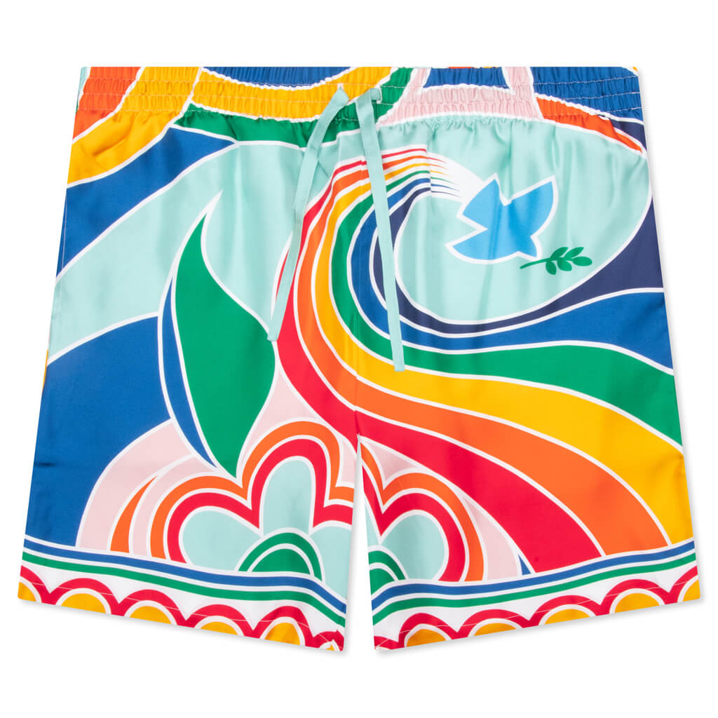 Le Pouvoir Des Fleuries Silk Twill Shorts - Multi