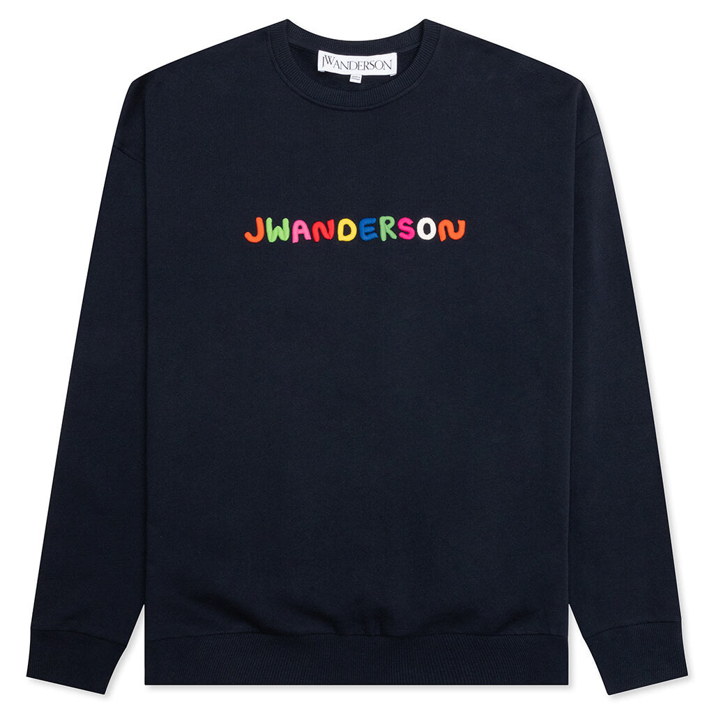 Logo Embroidery Sweatshirt - Navy