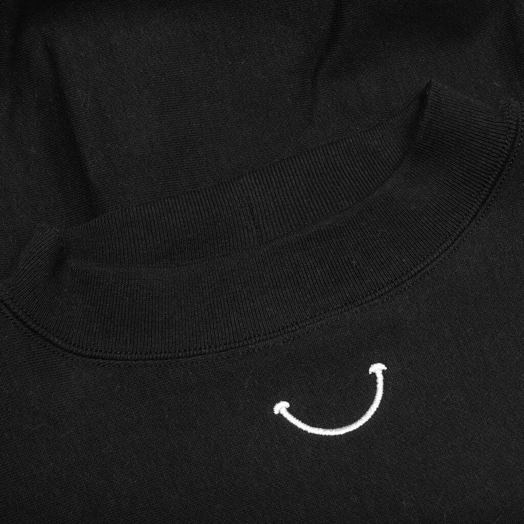Mock Neck Smile Sweatshirt - Black, , large image number null