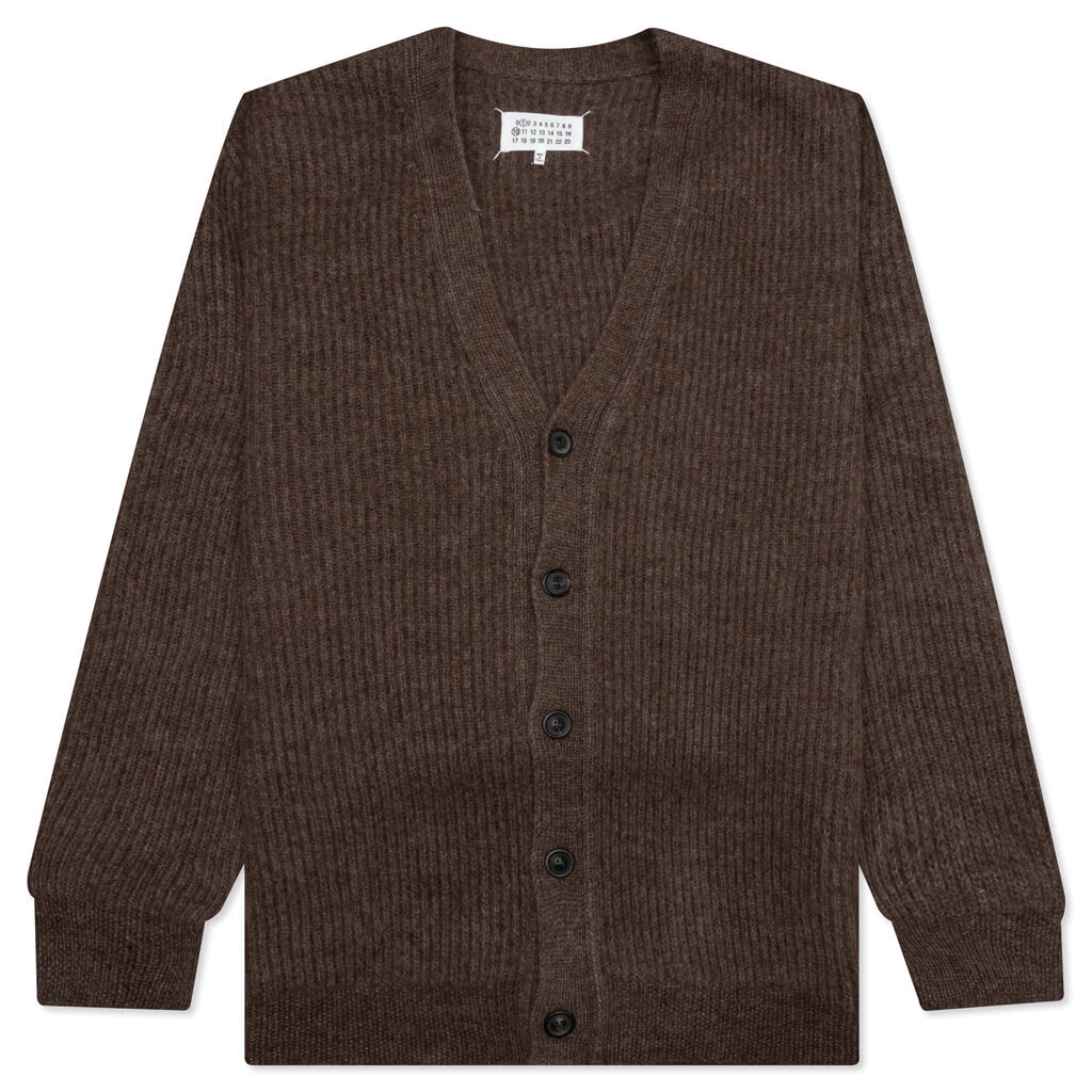 Button-Up Long-Sleeved Cardigan - Walnut