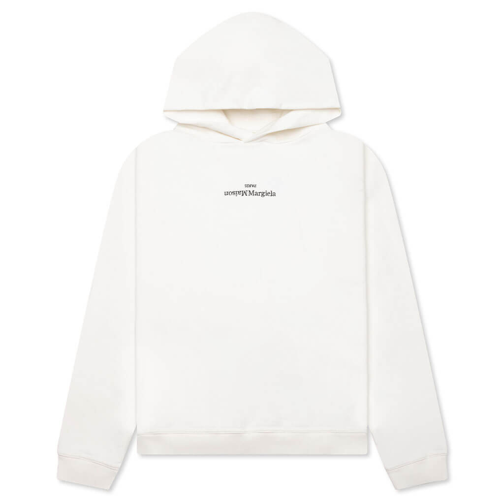 Upside Down Logo Hoodie - Off White/Black Embroidery, , large image number null
