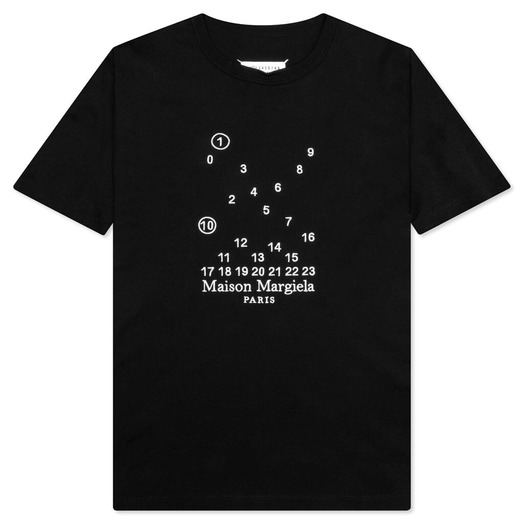Numeric Logo Mako Cotton T-Shirt - Black