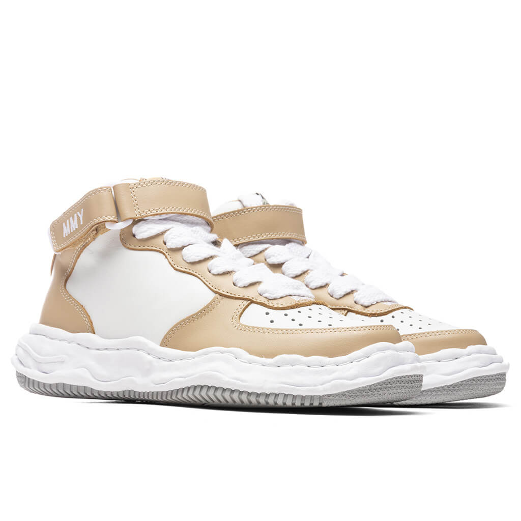 Wayne High OG Sole Leather Sneaker - Beige/White, , large image number null