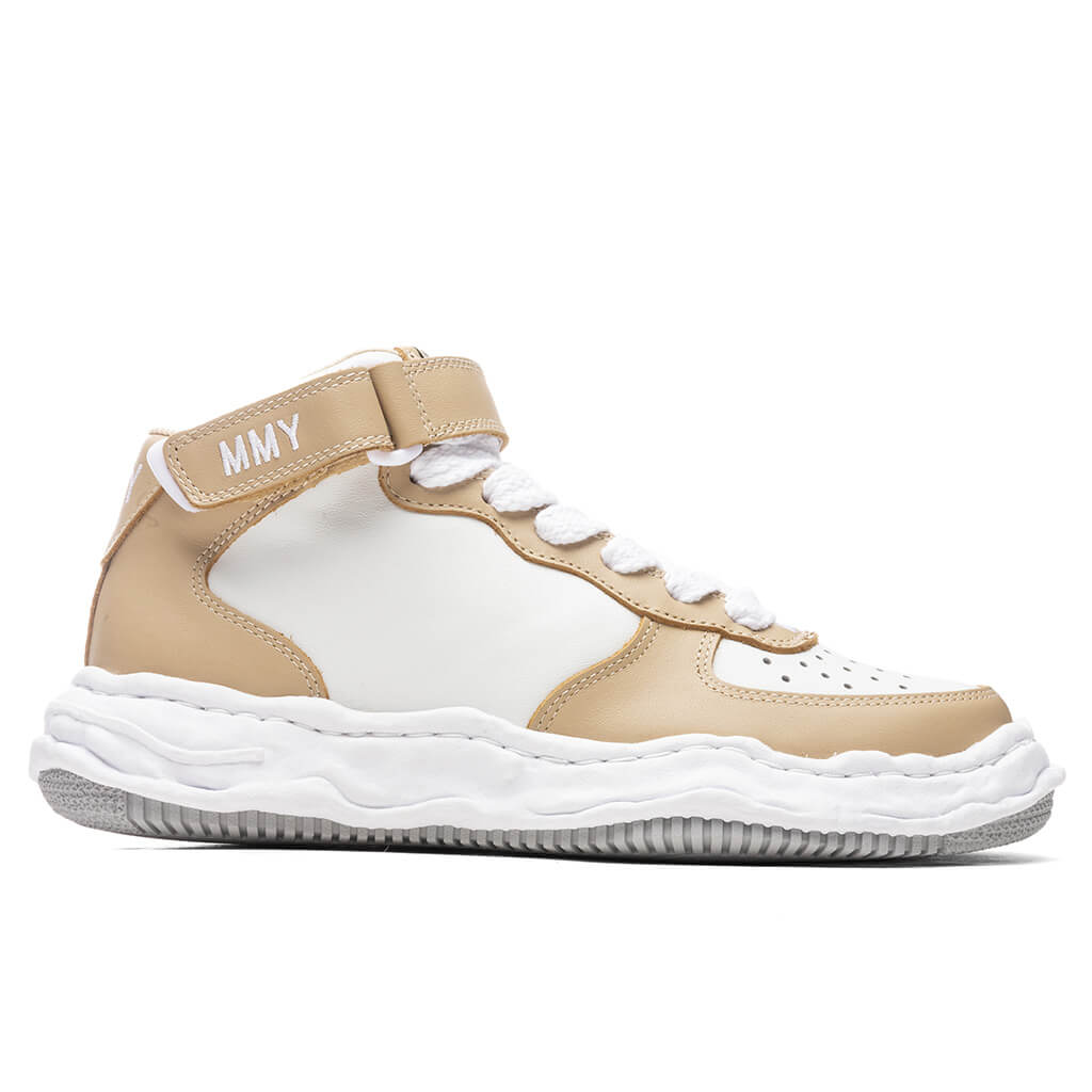 Wayne High OG Sole Leather Sneaker - Beige/White