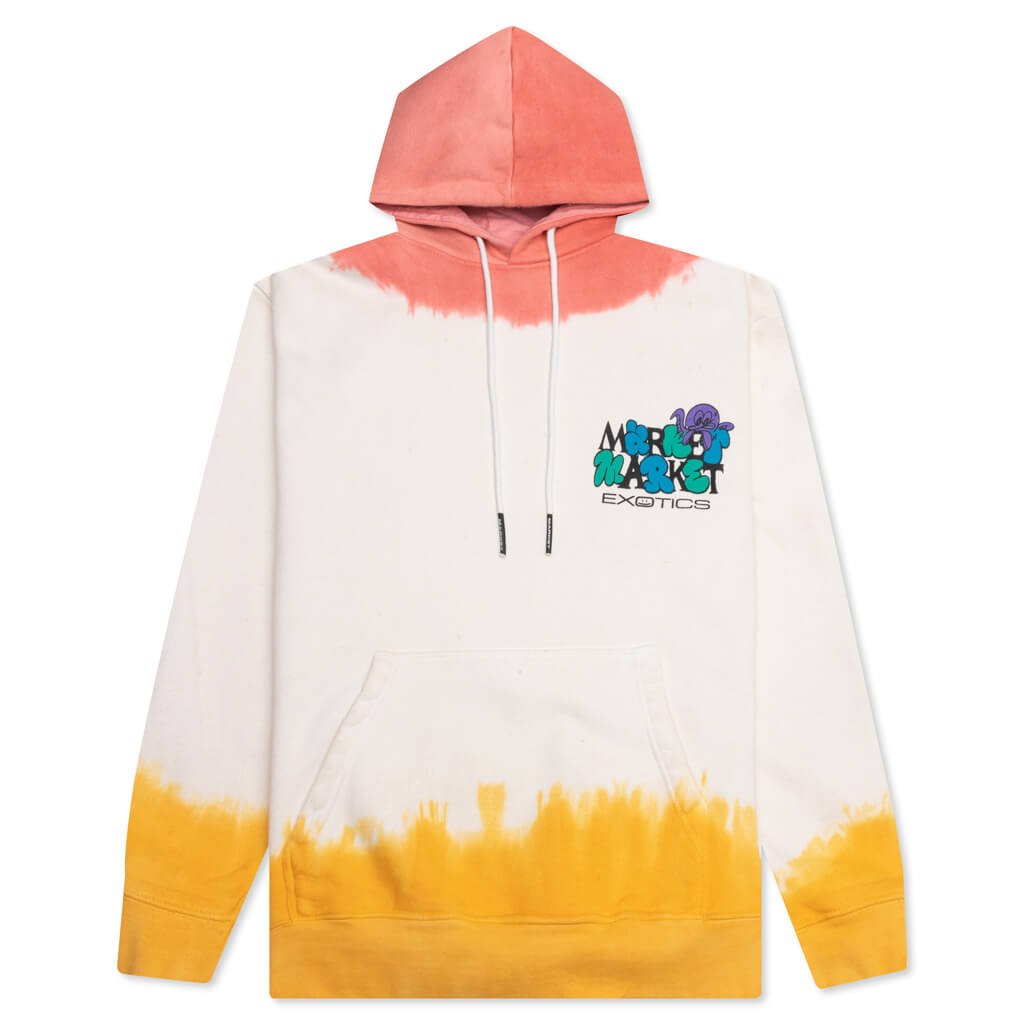 Exotic Automobile Tie-Dye Hoodie - Red/Yellow