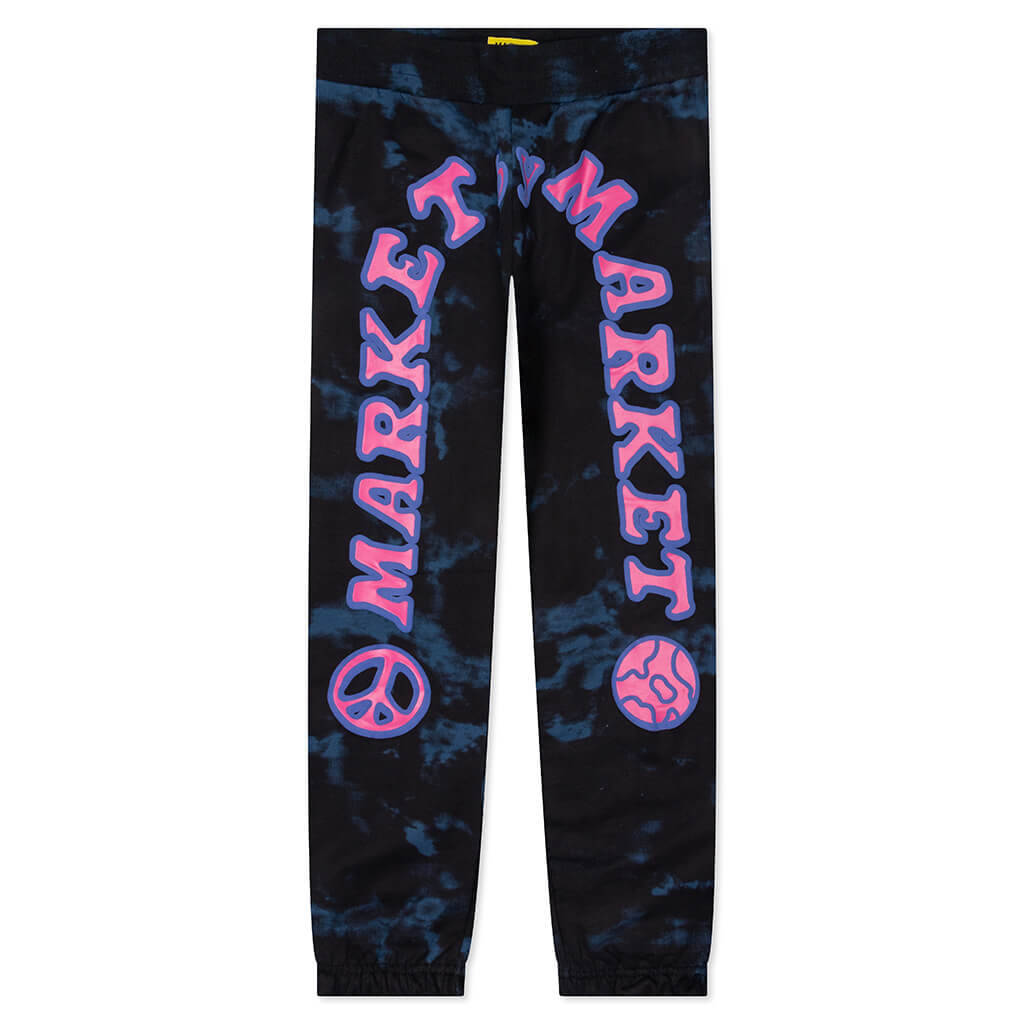 Cali Arc Peace Sweatpants - Navy Smoke Tie Dye