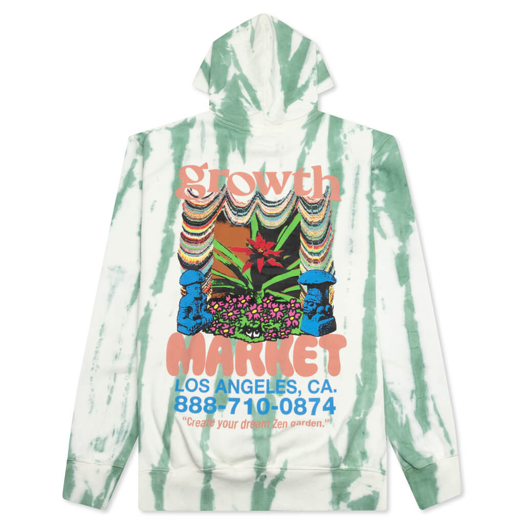 Growth Green Stripe Tie-Dye Hoodie - Green/White